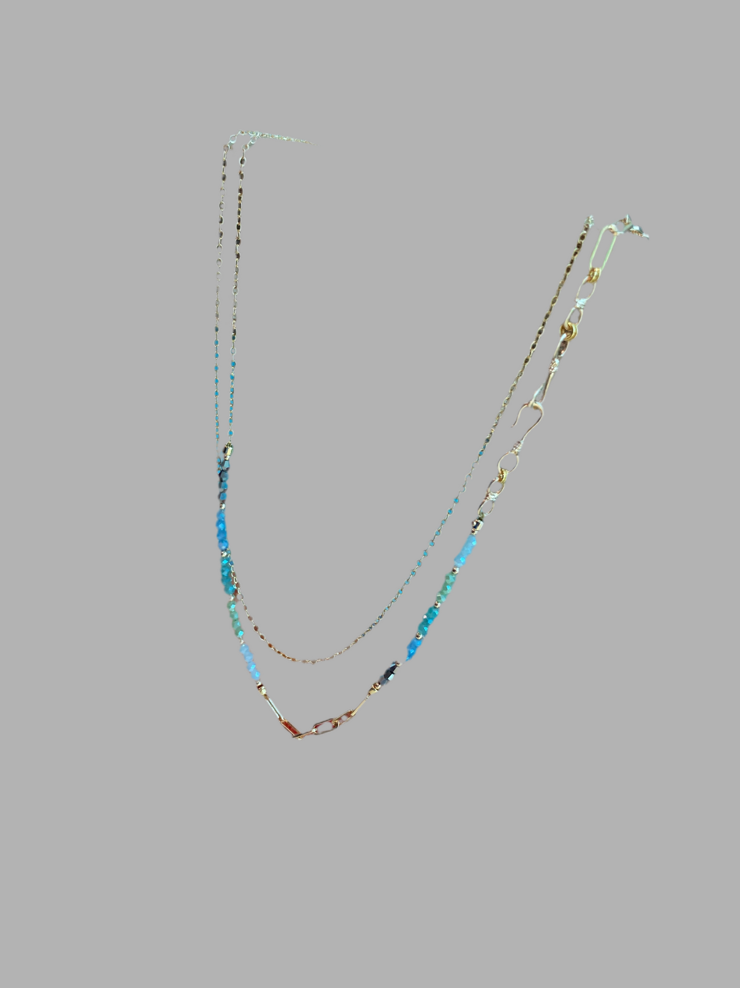 Cate • Unique Design Interchangeable 6+ ways to style Beads Long Necklace /Choker/ Chain belt/ Badge Chain
