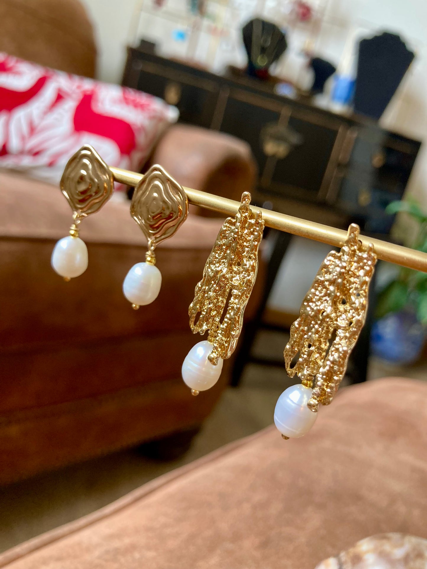 Interchangeable Baroque Freshwater Pearl Huggies Earrings