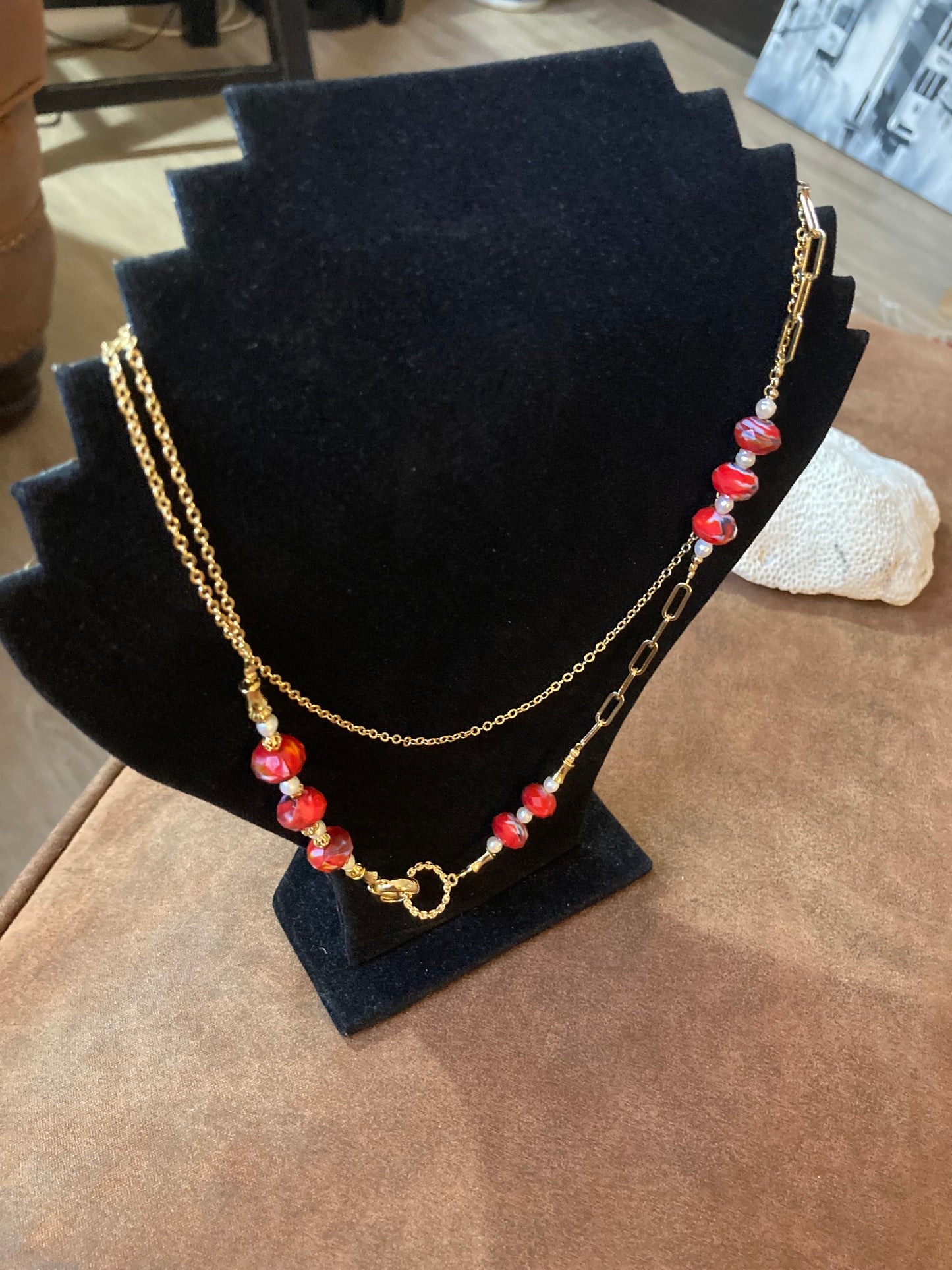 Unique Design Interchangeable Freshwater Pearl Czech Beads Long Necklace