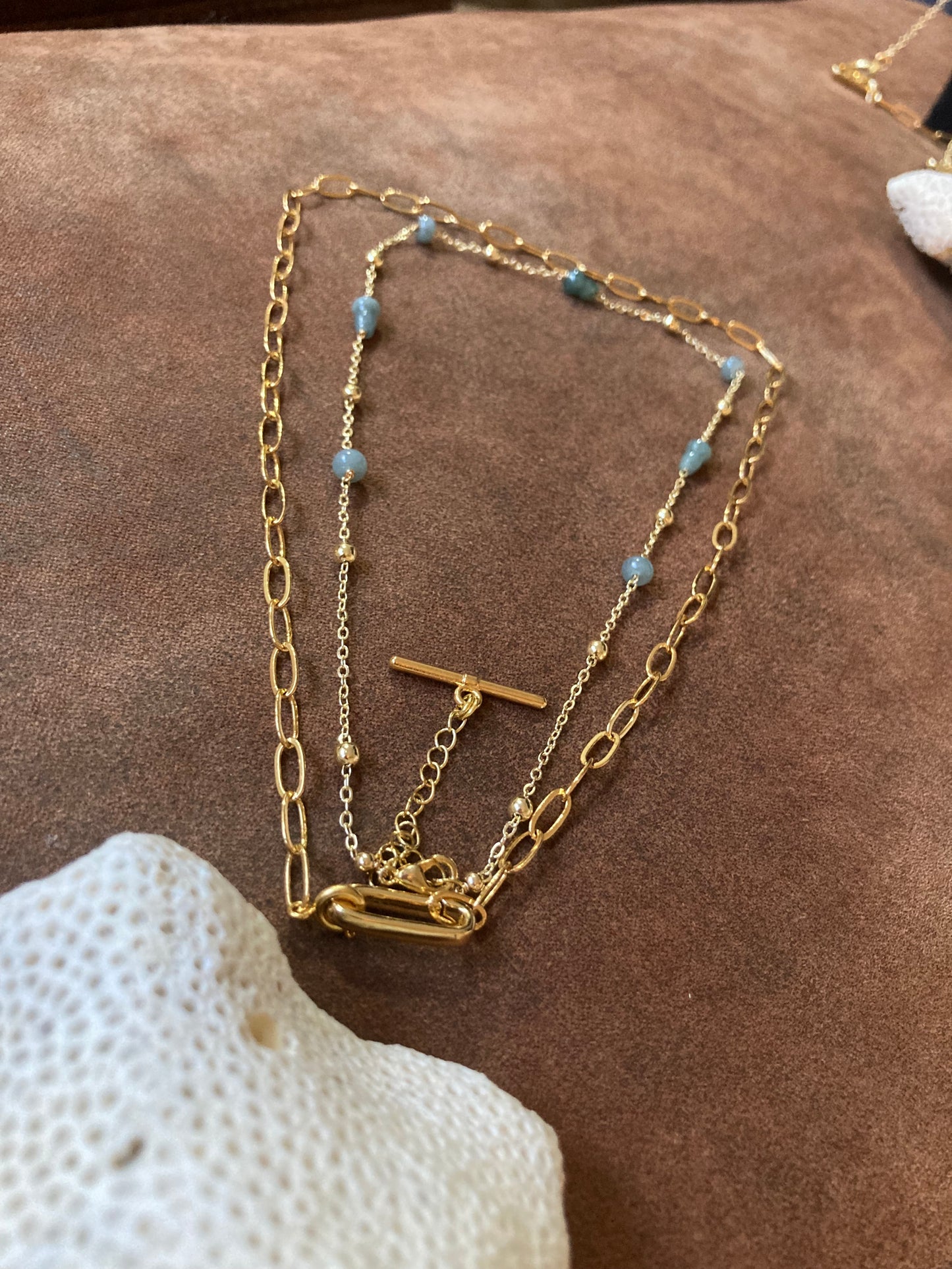 Lillian • Interchangeable 8+ways to style Beads Choker/Long necklace /Badge Chain