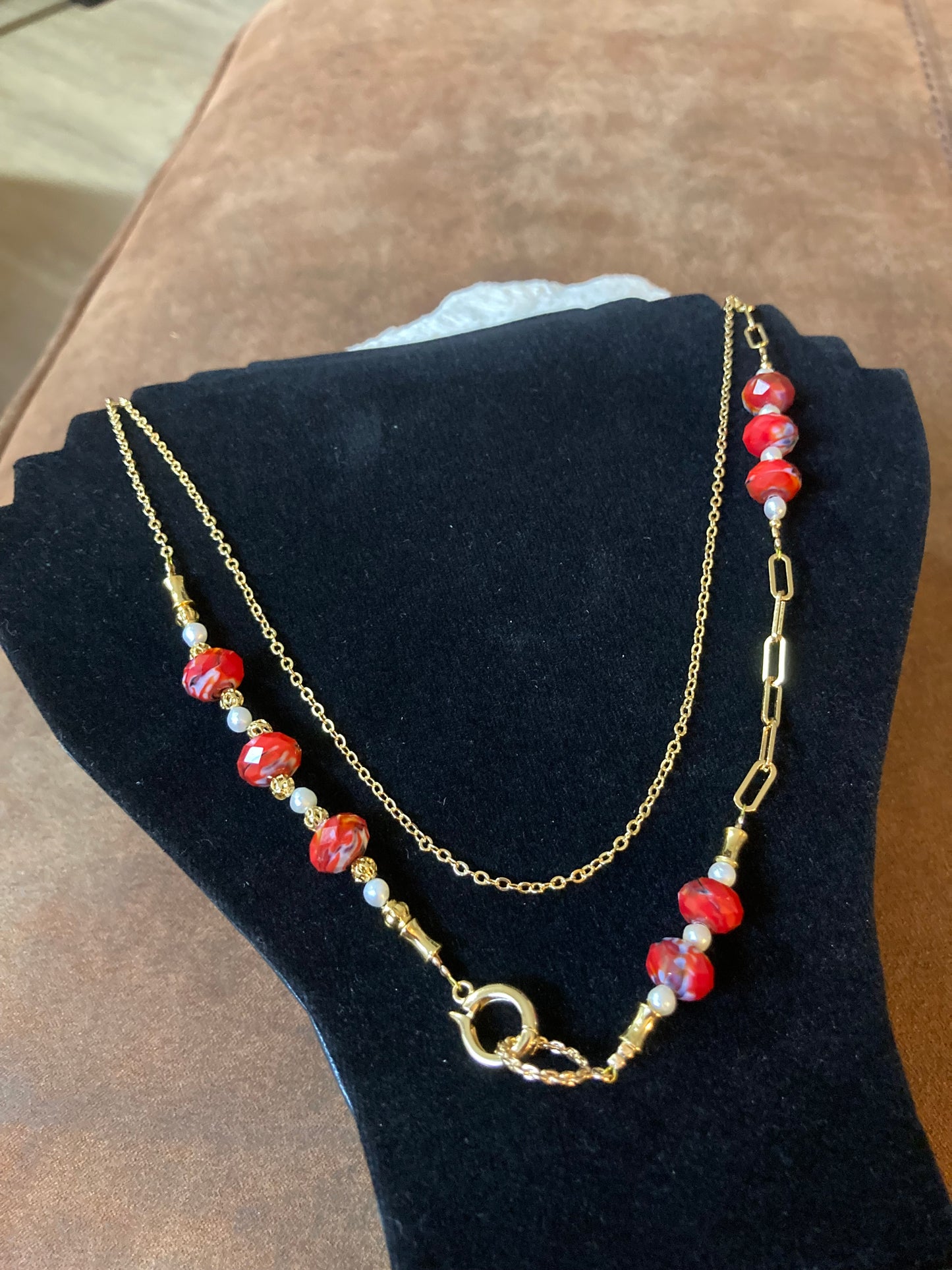 Unique Design Interchangeable Freshwater Pearl Czech Beads Long Necklace