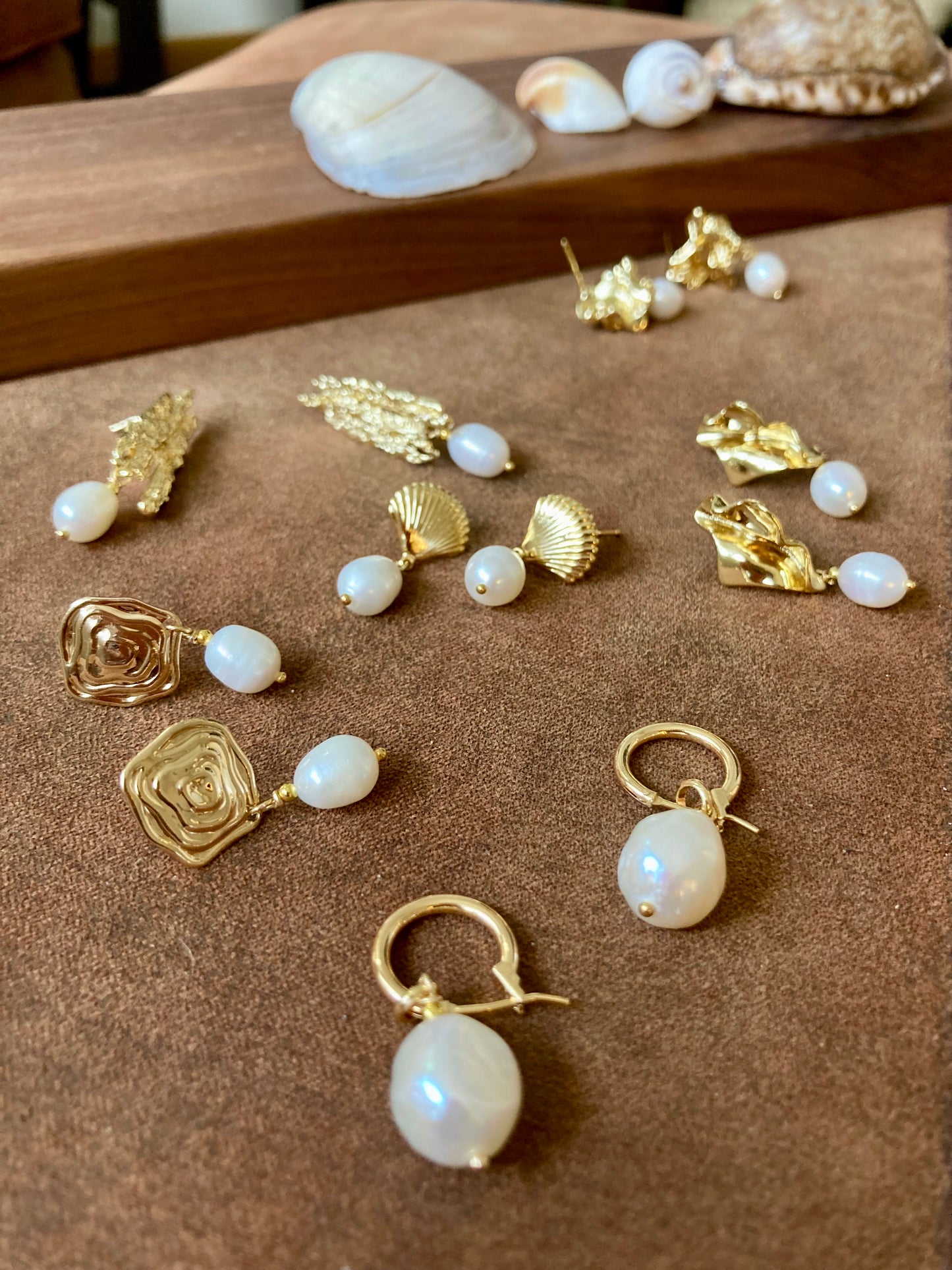 Interchangeable Baroque Freshwater Pearl Huggies Earrings