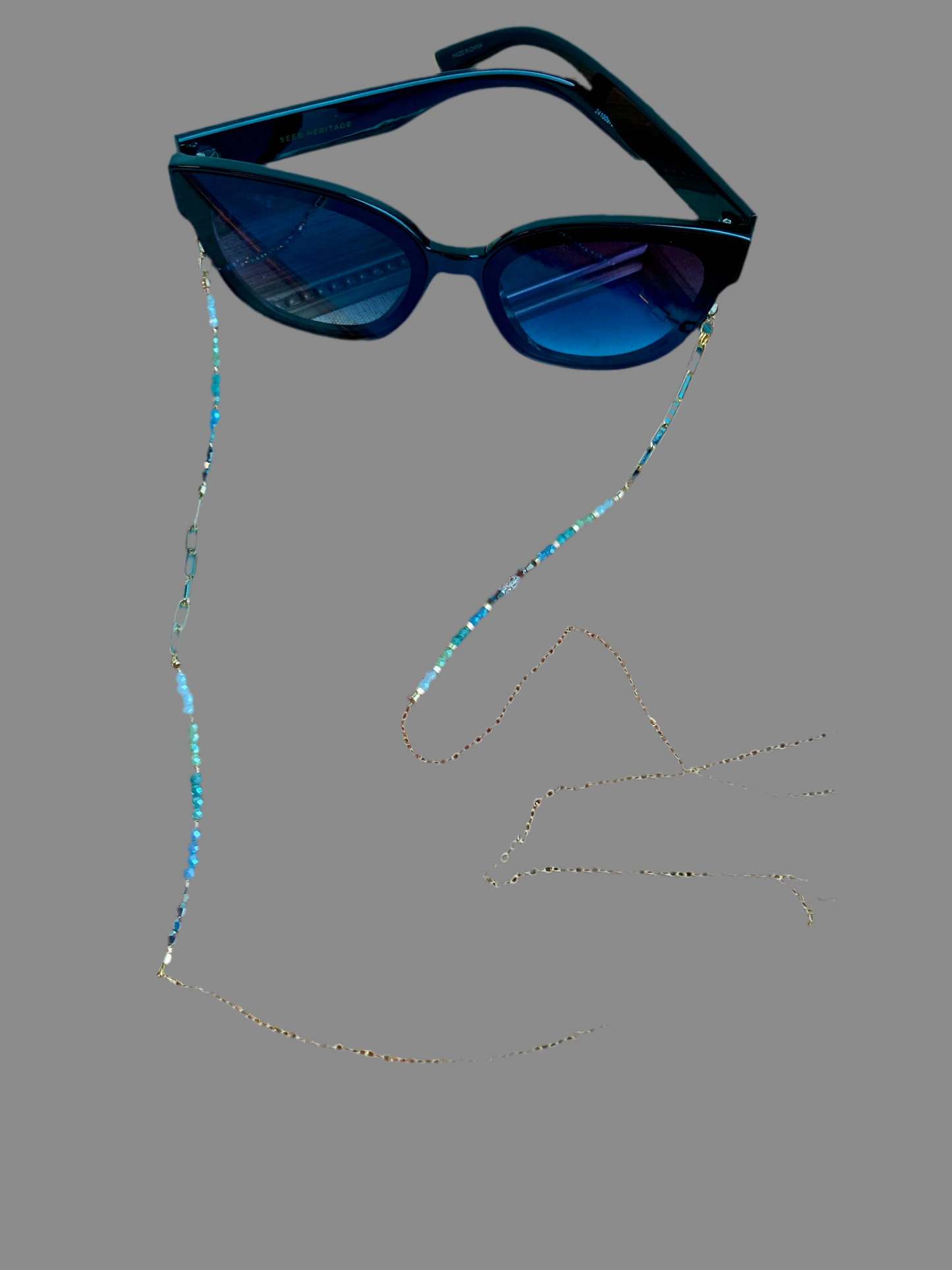Cate • Unique Design Interchangeable 6+ ways to style Beads Long Necklace /Choker/ Chain belt/ Badge Chain
