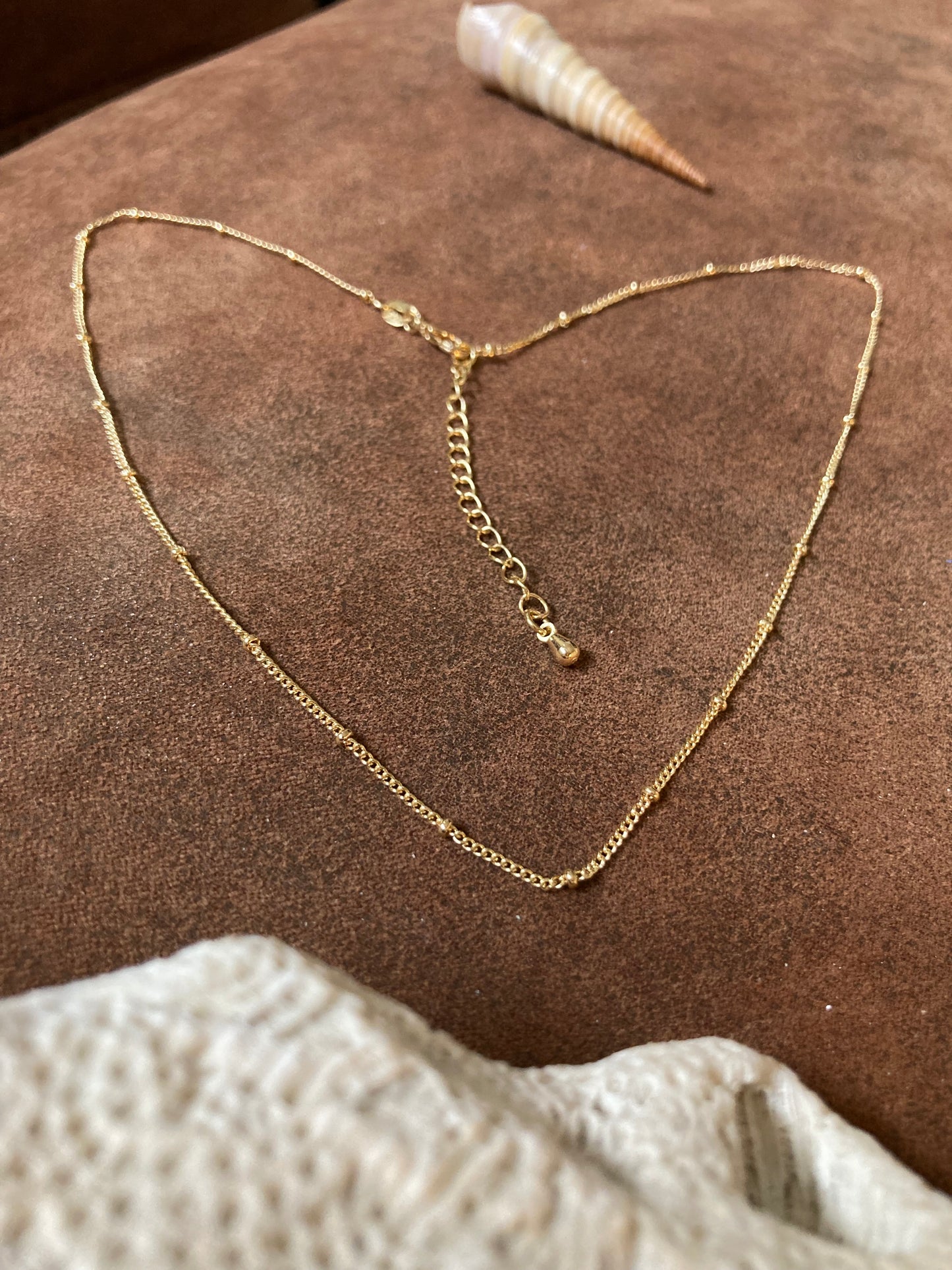 Tiny Purple Freshwater Pearl & Golden Choker Necklace Set