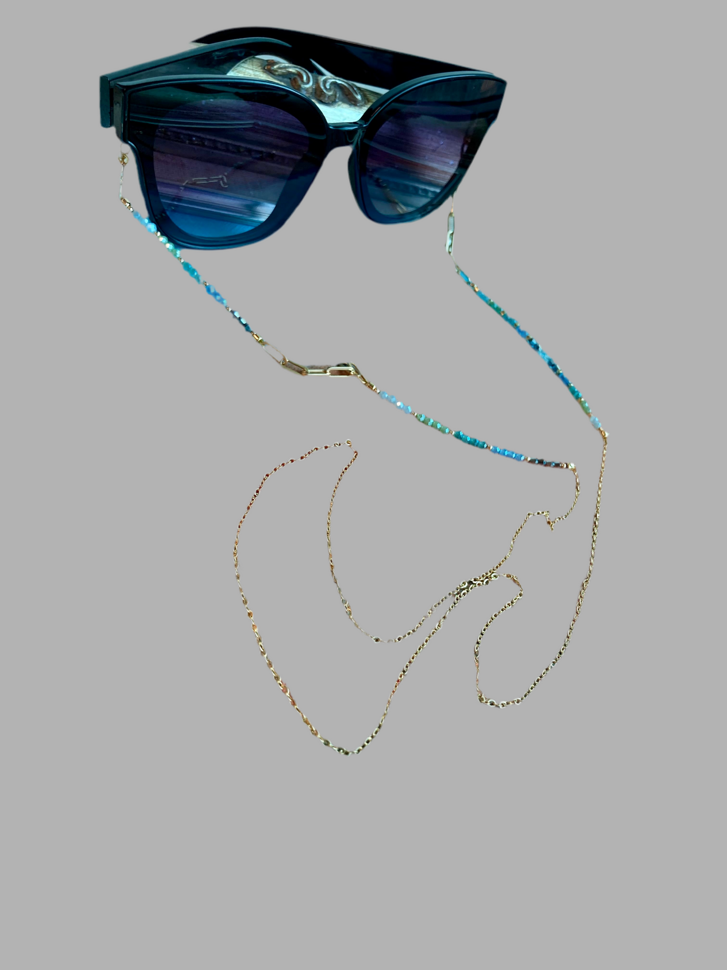 Cate • Unique Design Interchangeable 6+ ways to style Beads Long Necklace /Choker/ Chain belt/ Badge Chain