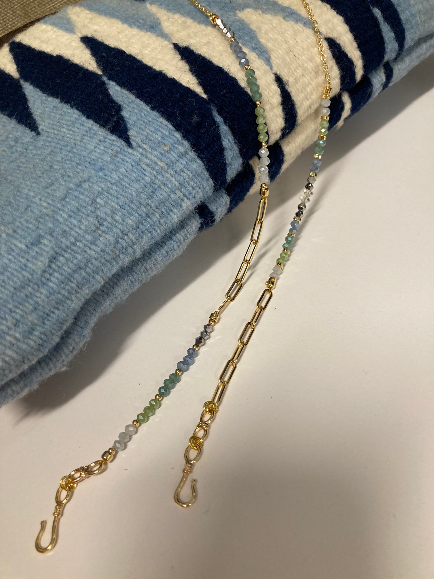Cate • Unique Design Interchangeable 6+ ways to style Beads Long Necklace /Choker/ Chain belt/ Badge Chain