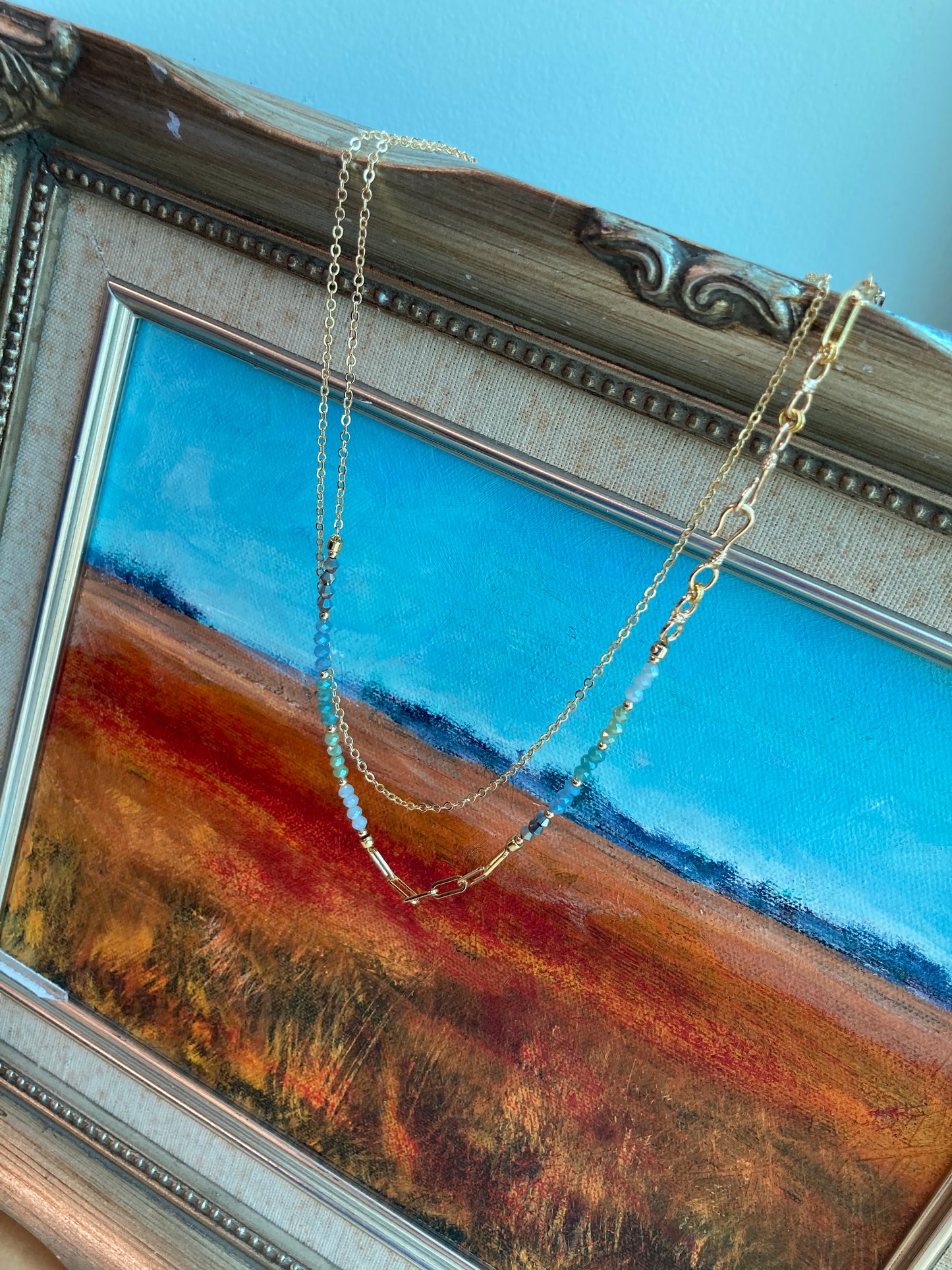 Cate • Unique Design Interchangeable 6+ ways to style Beads Long Necklace /Choker/ Chain belt/ Badge Chain