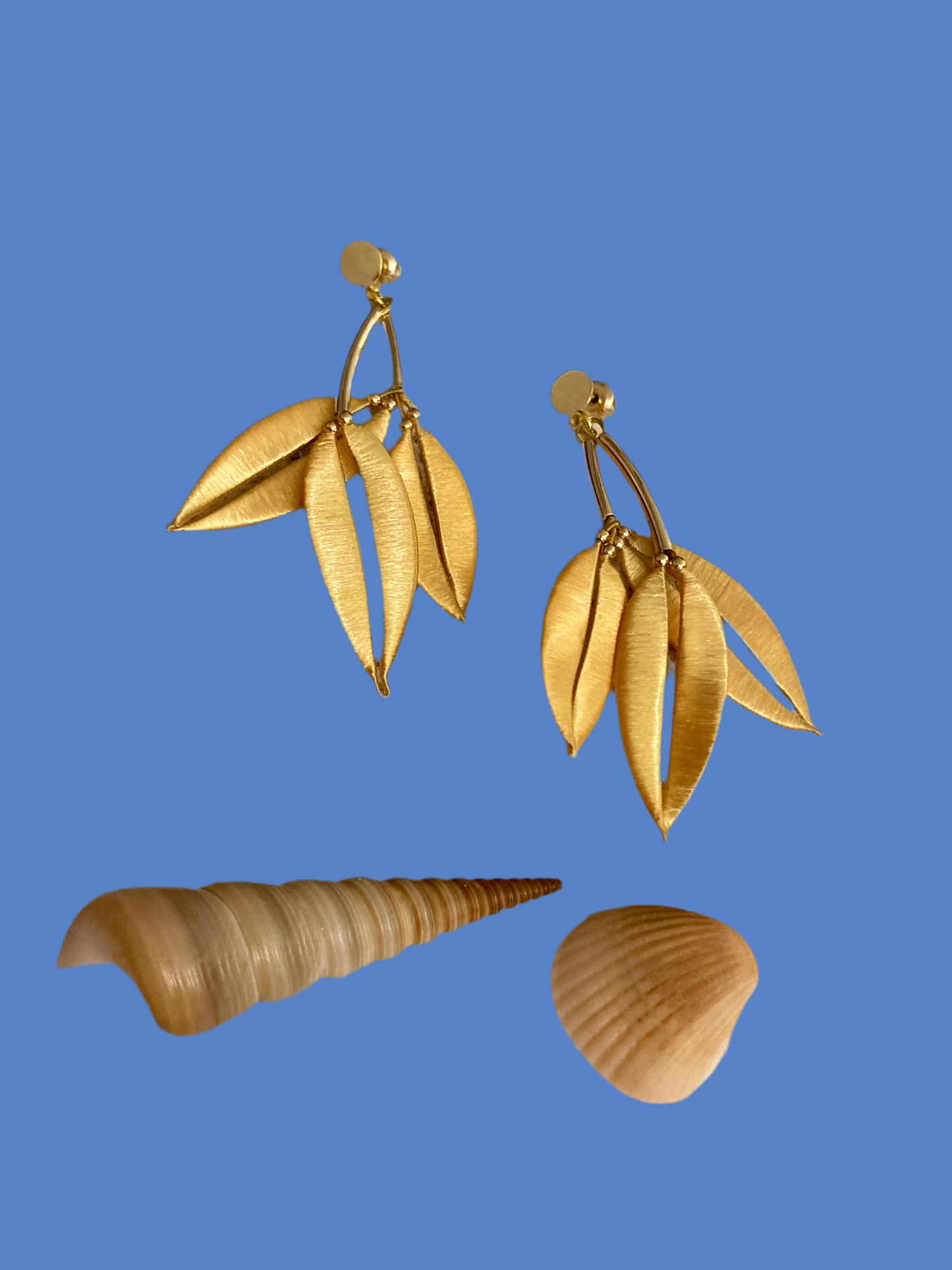 Statement Golden Hand-wrapped Silky Thread Floral Earrings