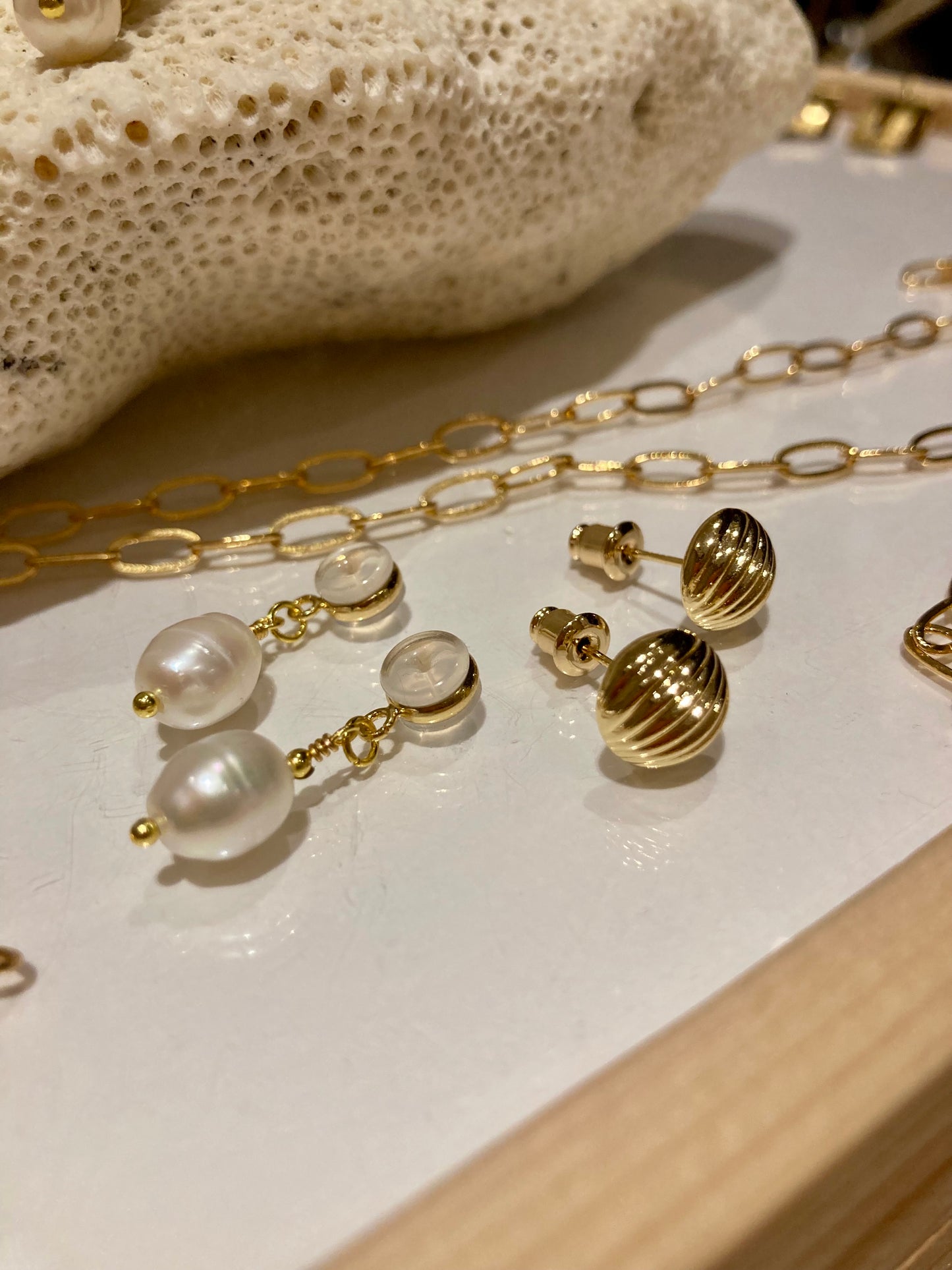 Ida• 3-way to style Interchangeable Freshwater Pearl Drop Earrings
