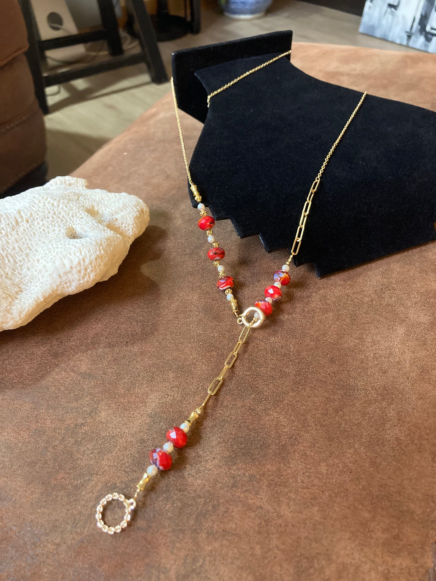 Unique Design Interchangeable Freshwater Pearl Czech Beads Long Necklace