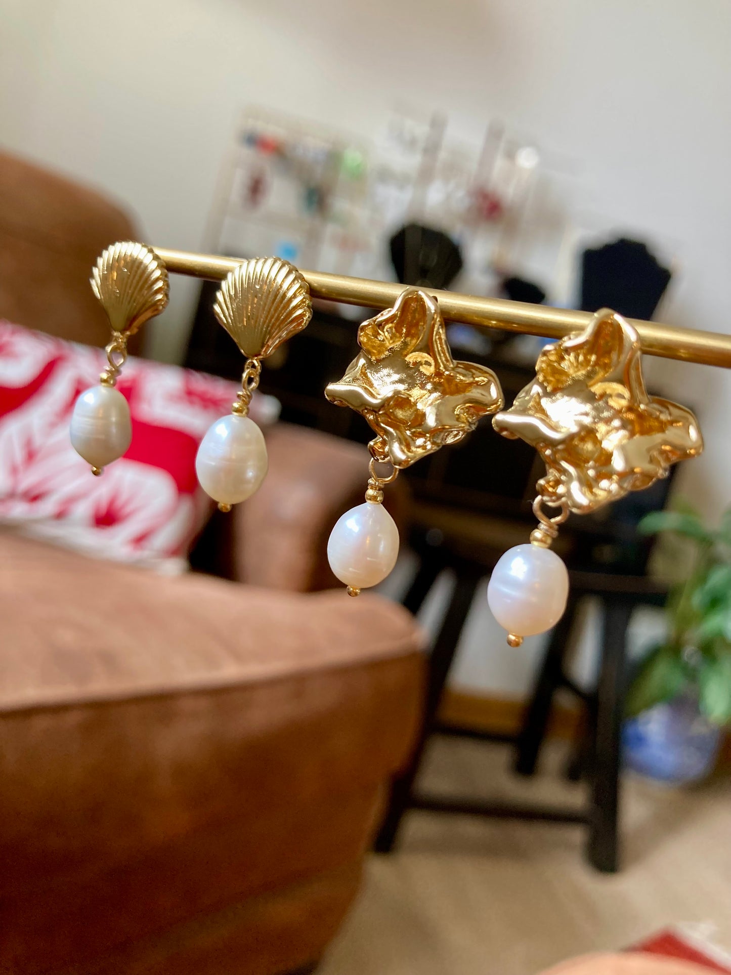 Interchangeable Baroque Freshwater Pearl Huggies Earrings