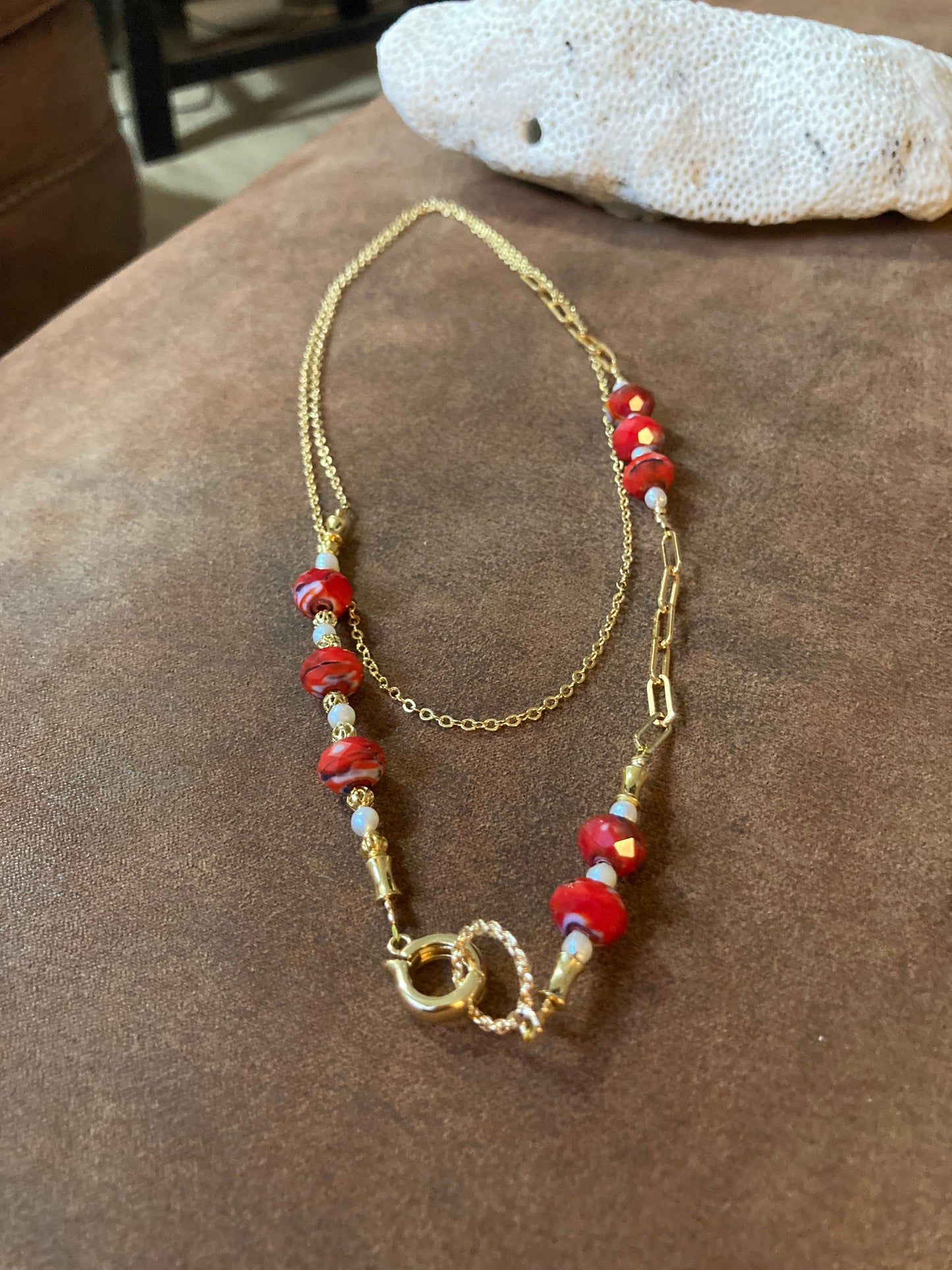 Unique Design Interchangeable Freshwater Pearl Czech Beads Long Necklace