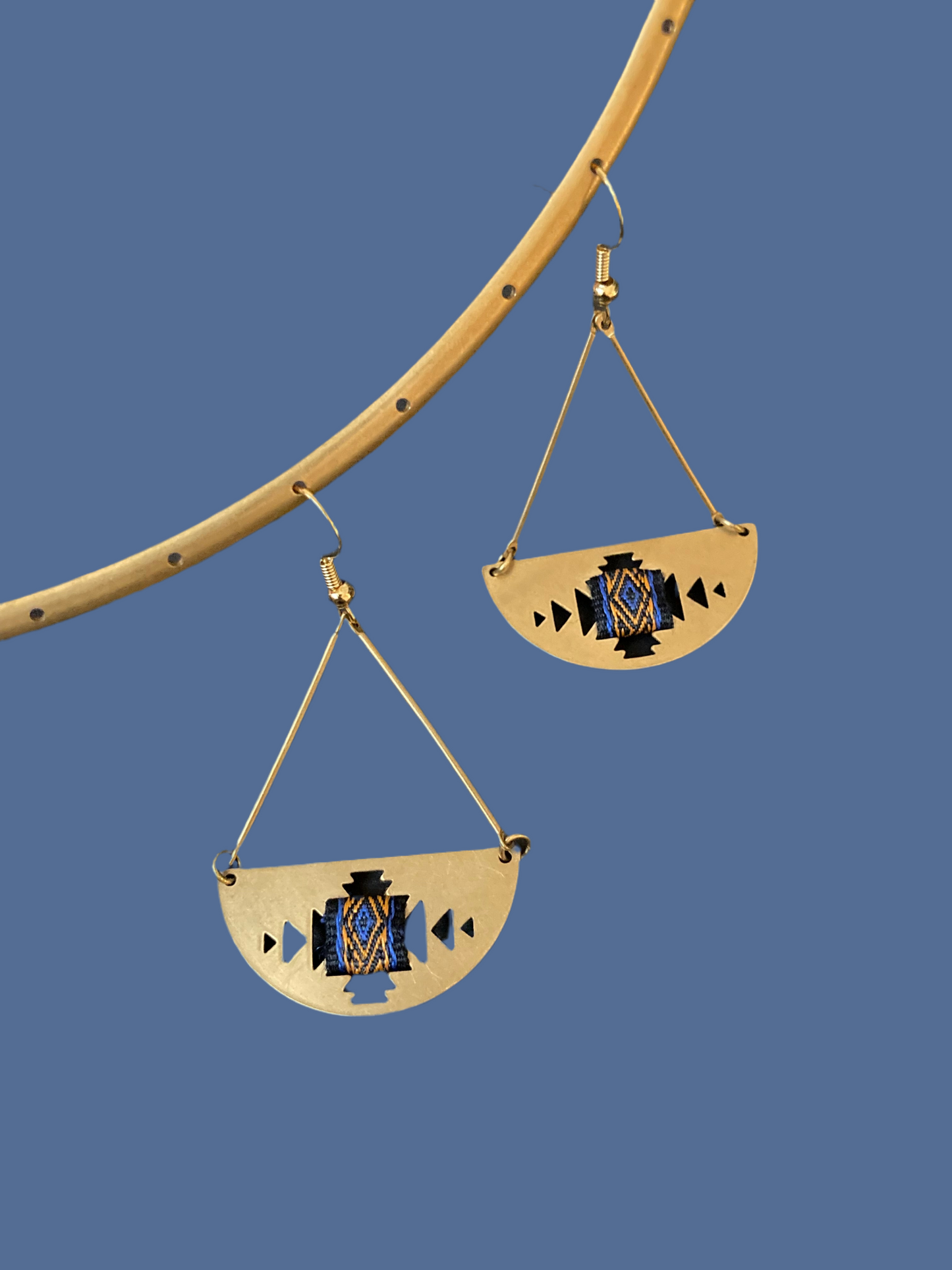 Aztec-Contemporary Design Golden Geometric Earrings