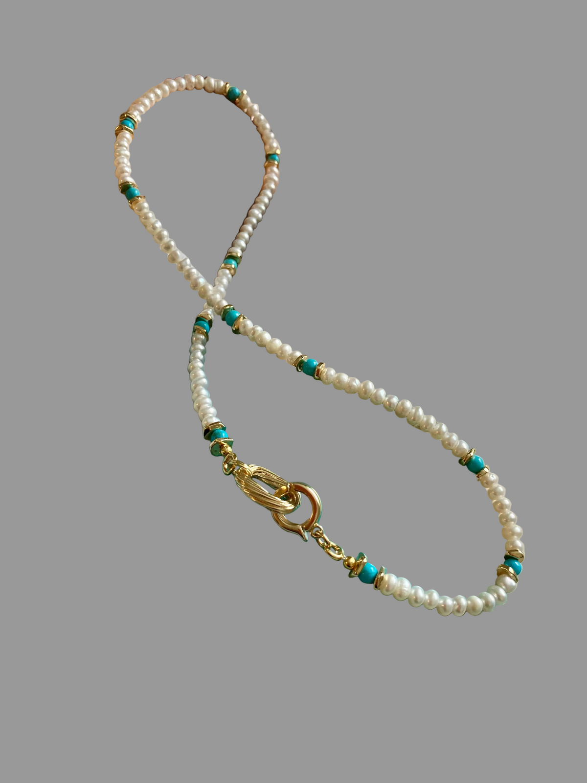Convertible Freshwater Pearl Turquoise Necklace