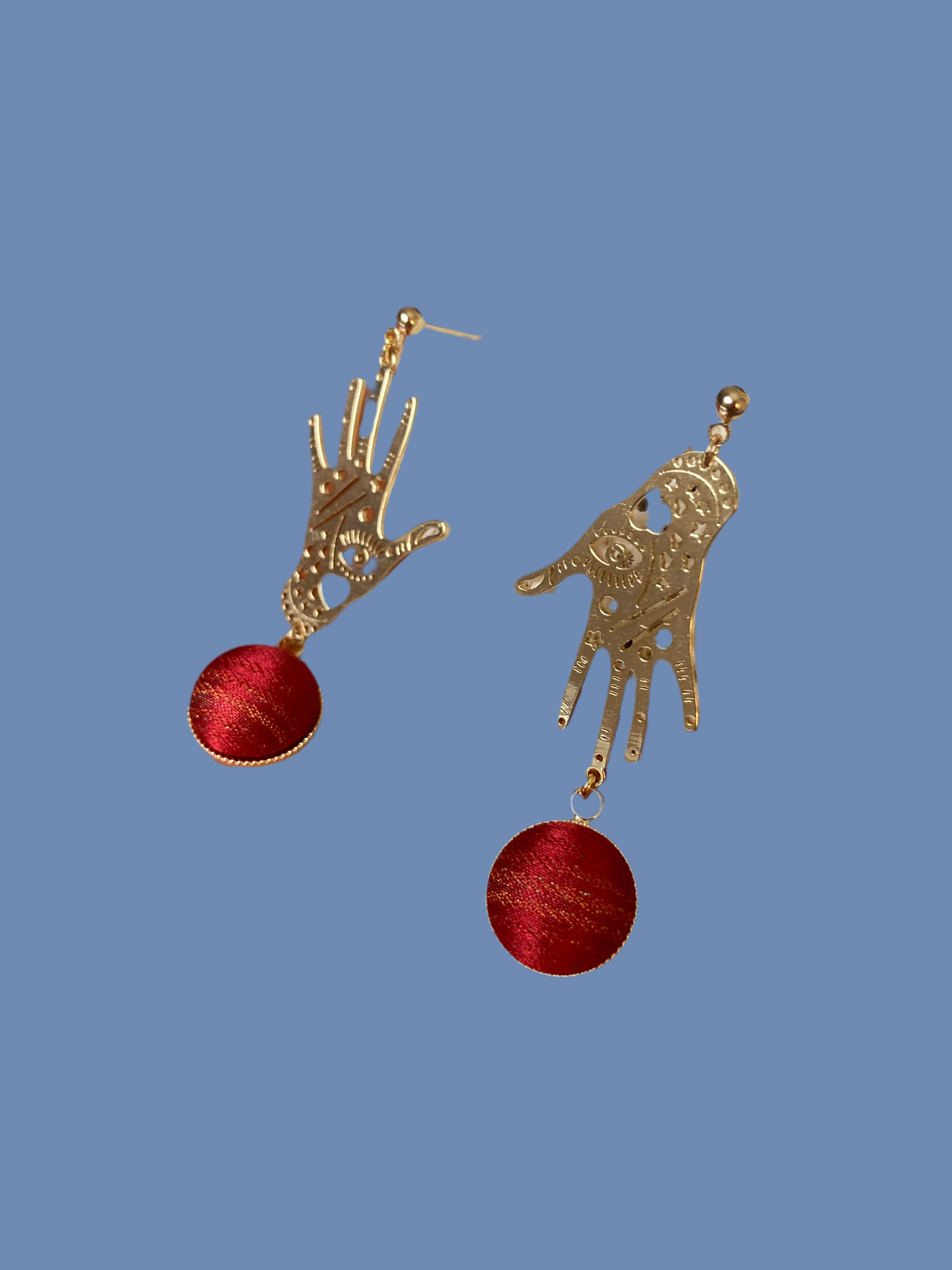 Precila • Gold Bohemian Magic Hand Silk Earring Studs
