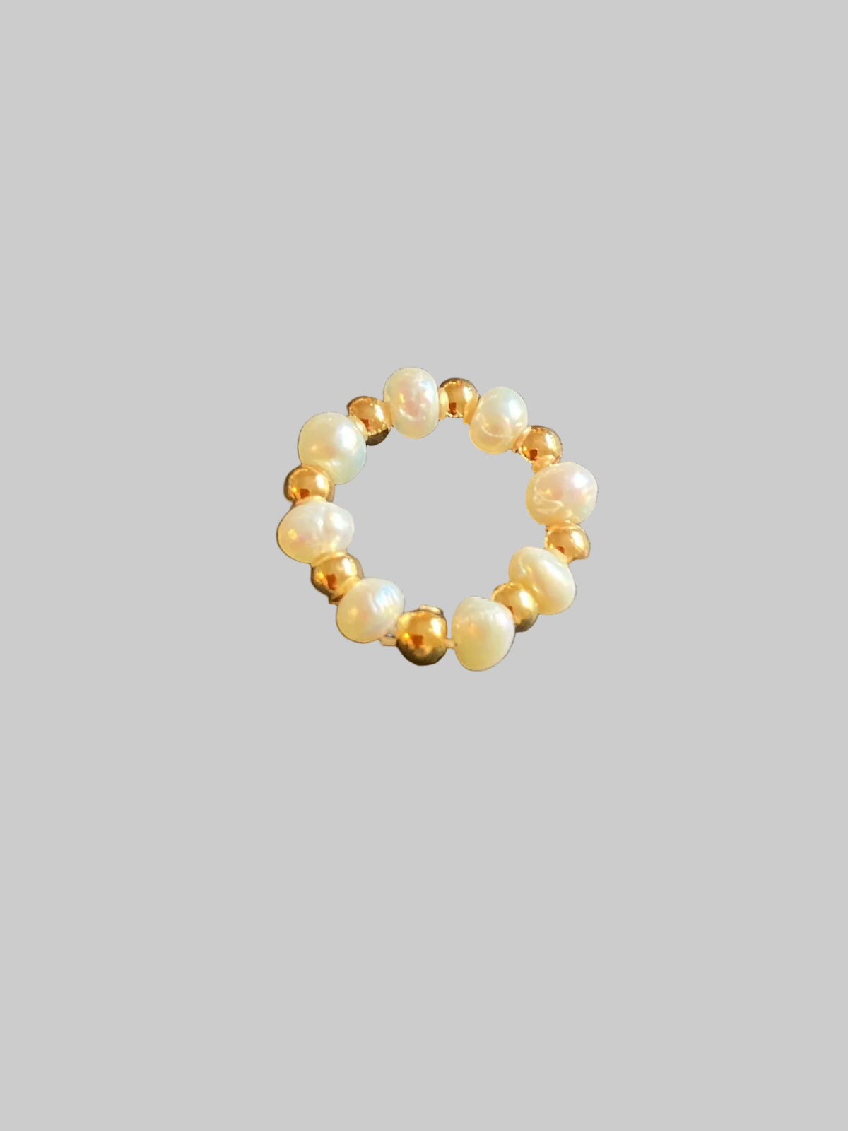 Matte Gold Textured Huggies Earrings w/Freshwater Pearl Wreath