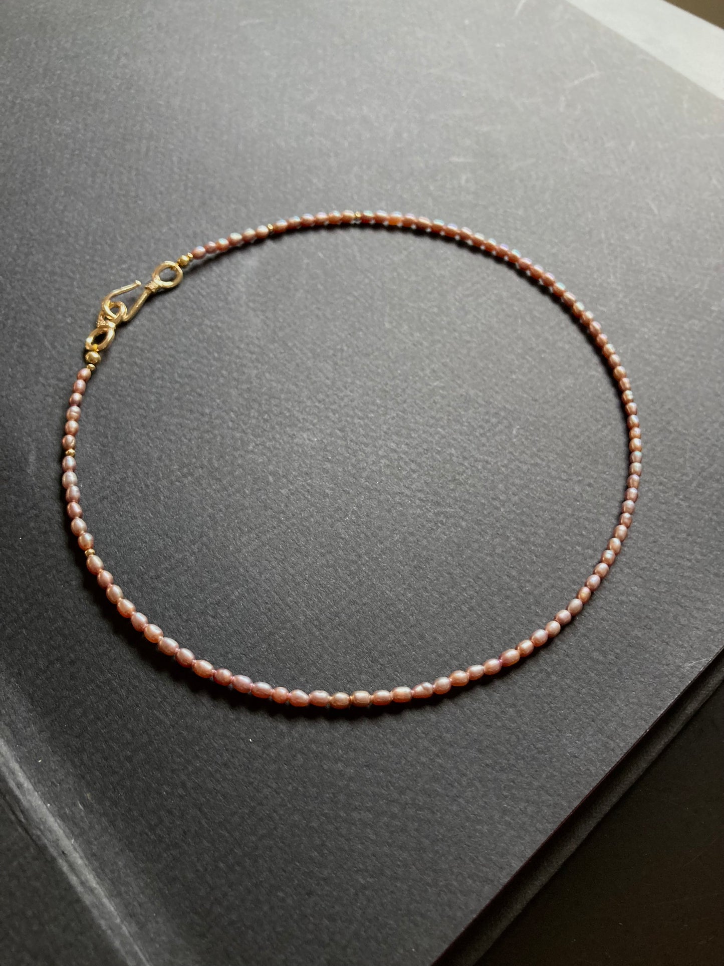 Premium Purple Freshwater Pearl Layered Golden Choker Necklace Set