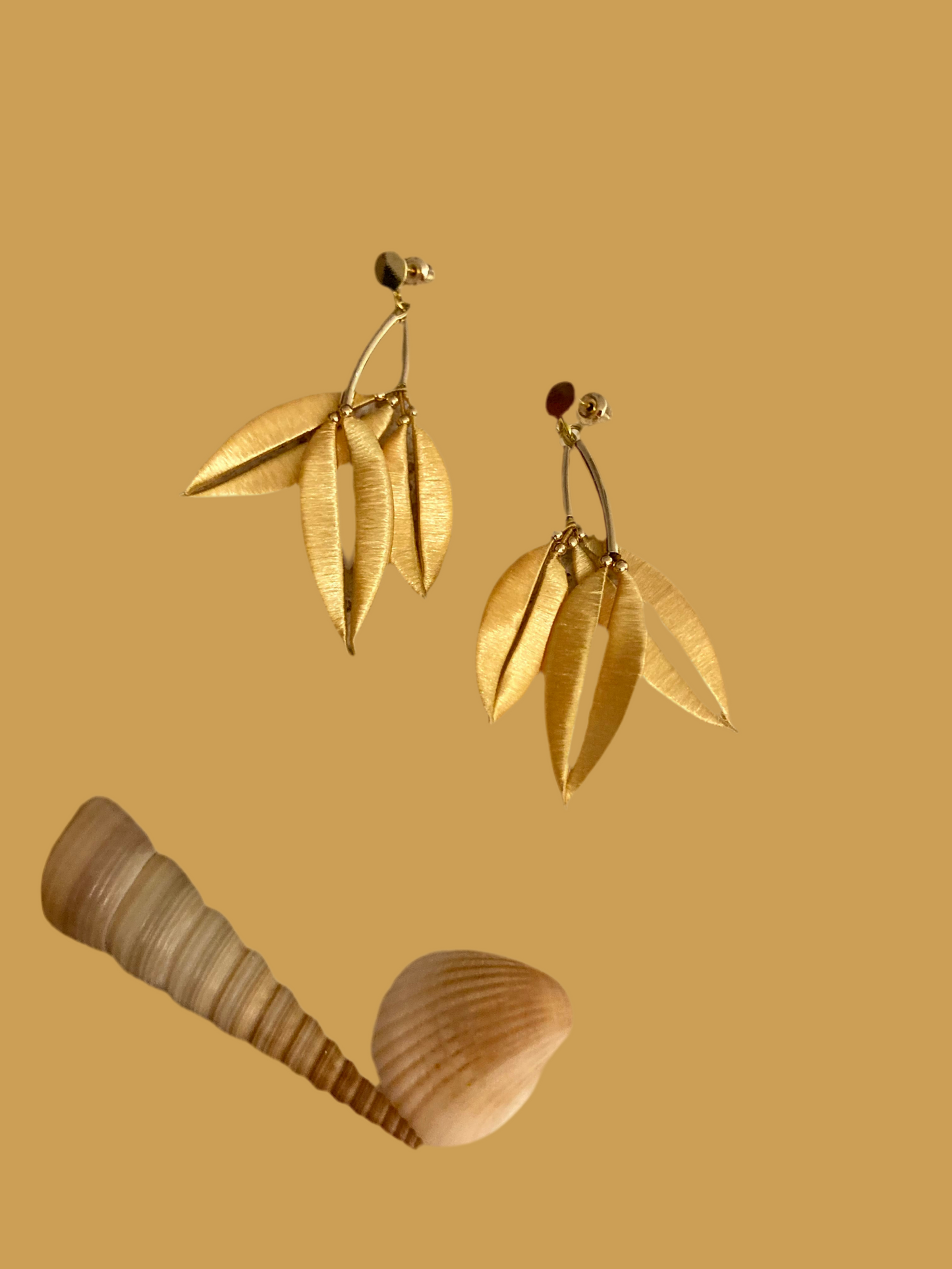 Statement Golden Hand-wrapped Silky Thread Floral Earrings