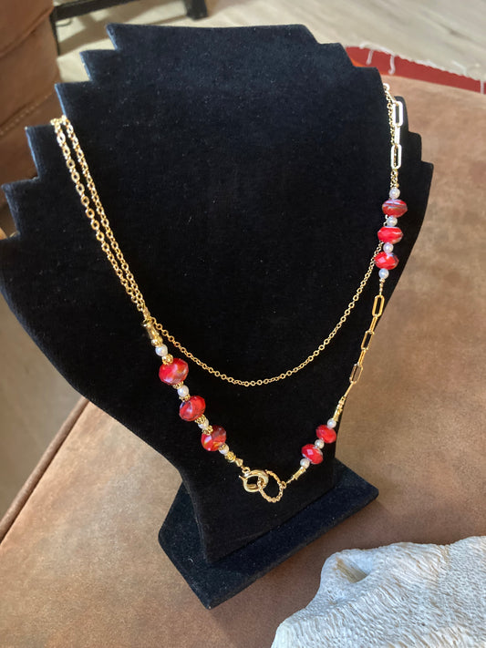 Unique Design Interchangeable Freshwater Pearl Czech Beads Long Necklace