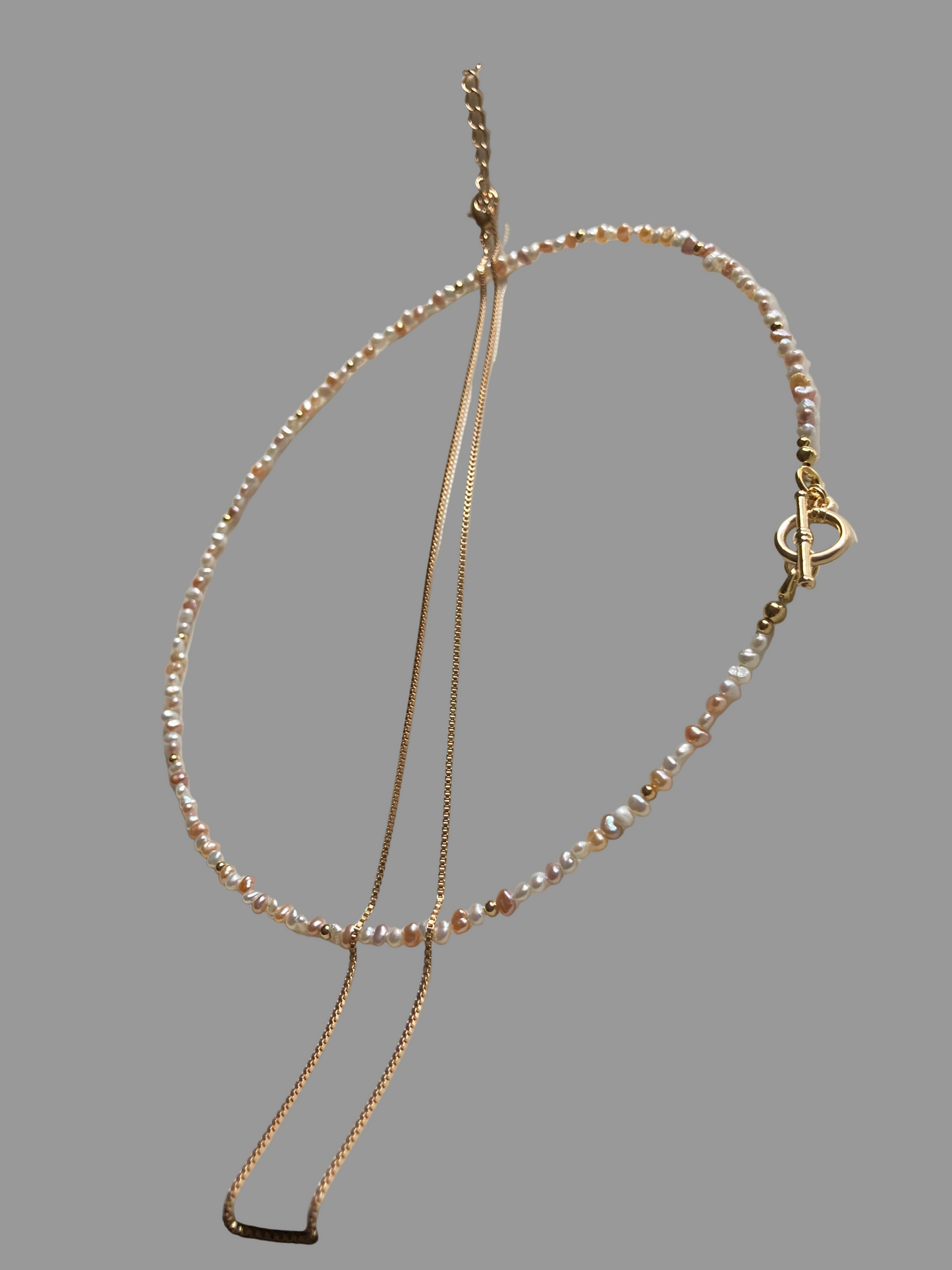 Multi-color Genuine Freshwater Pearl Layered Golden Choker Necklace Set