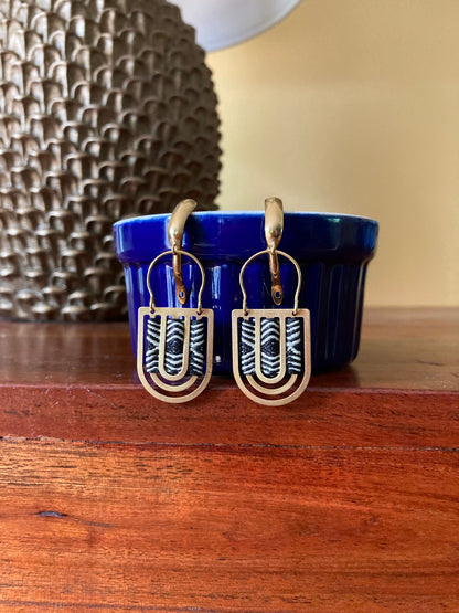 Debbie•Aztec-Unique Design Golden Geometric Earrings