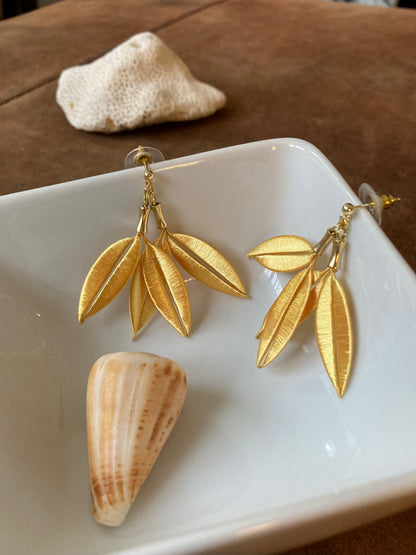 Sara• Statement Shiny Gold Silky Thread Floral  Earrings-Cultural Heritage Jewelry
