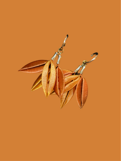 Sara• Versatile Design Unique Handmade Silky Thread Orange Floral Earrings