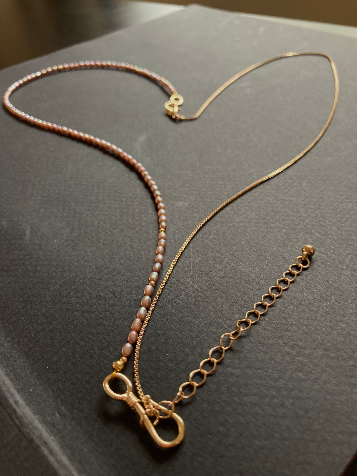 Premium Purple Freshwater Pearl Layered Golden Choker Necklace Set