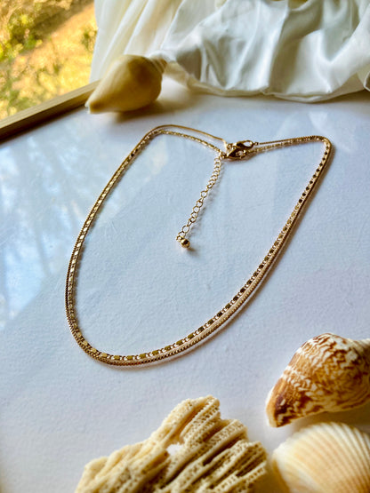 Chic Mix & Match Double Chain Choker Necklace Set