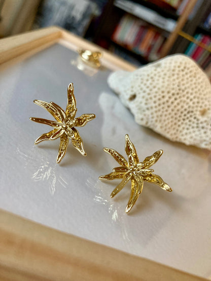 Unique design Interchangeable Silky Thread Lavender Purple Floral Gold Studs Earrings