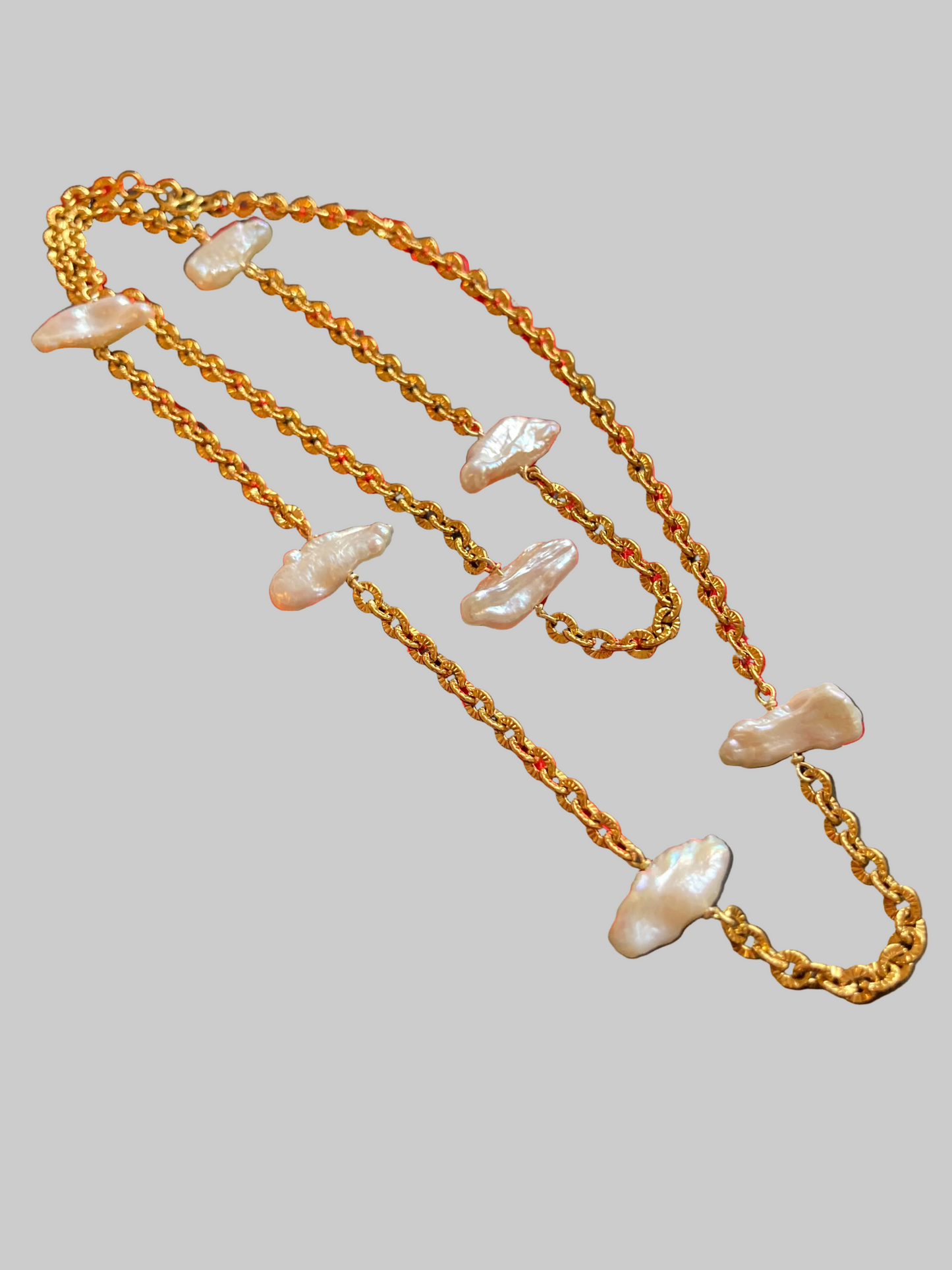 Unique Freshwater Pearl Gold Chain Necklace