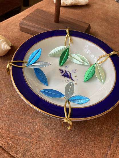 Unique Design Silky Thread Mixed Green Floral Leaf Earrings-Cultural Jewelry