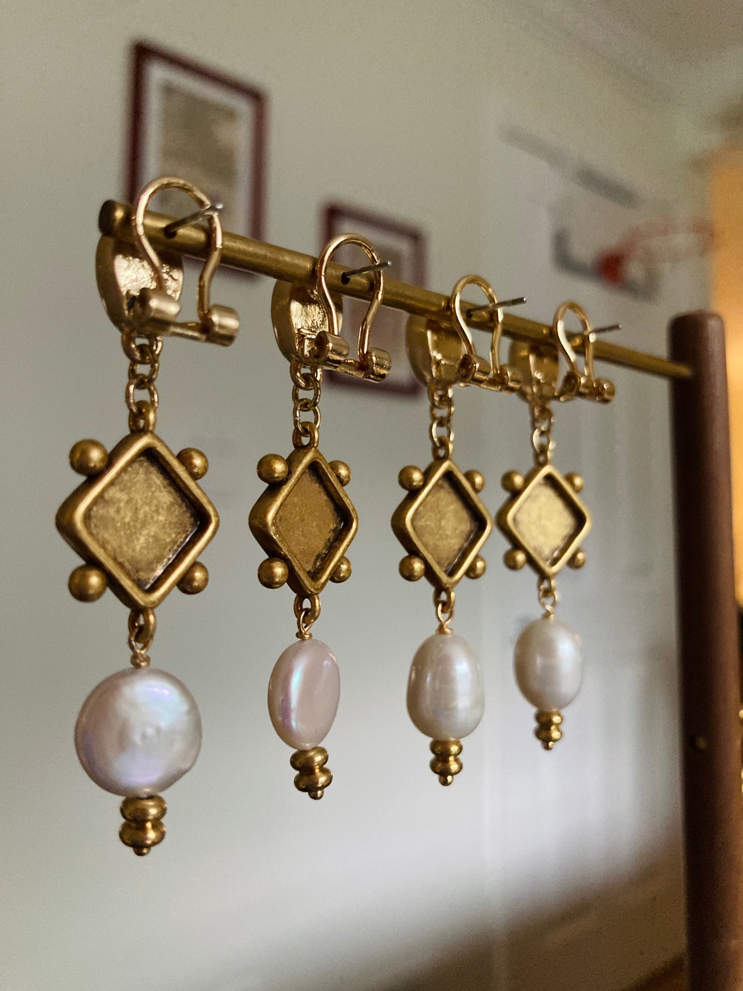 Freshwater Pearls Gold Stud Earrings (Copy)
