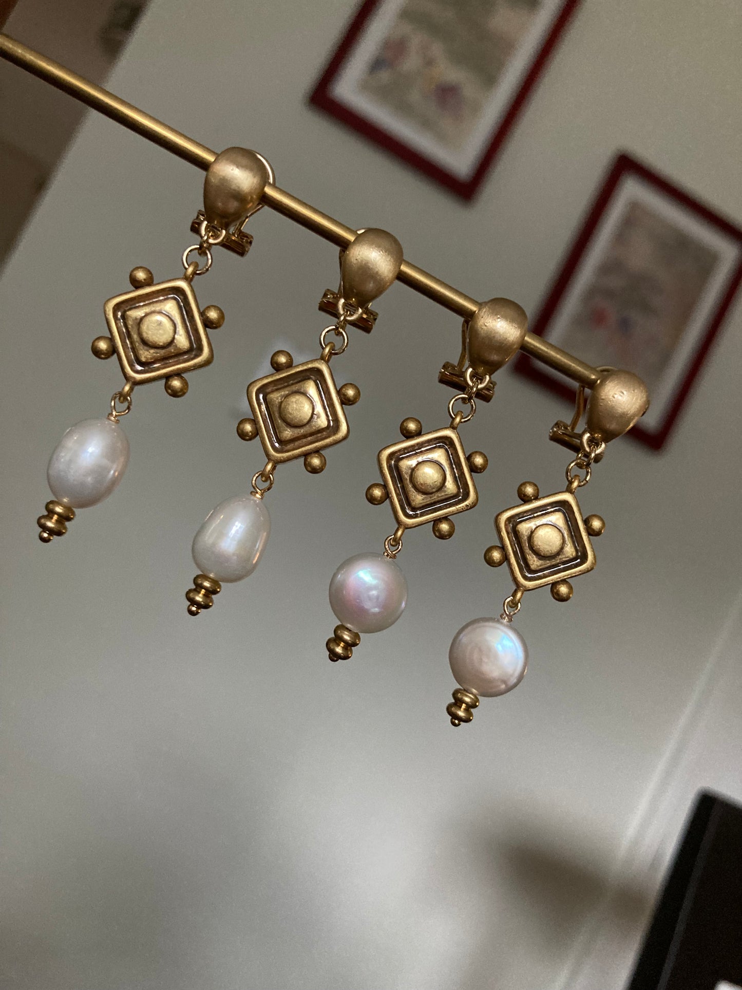 Freshwater Pearls Gold Stud Earrings (Copy)