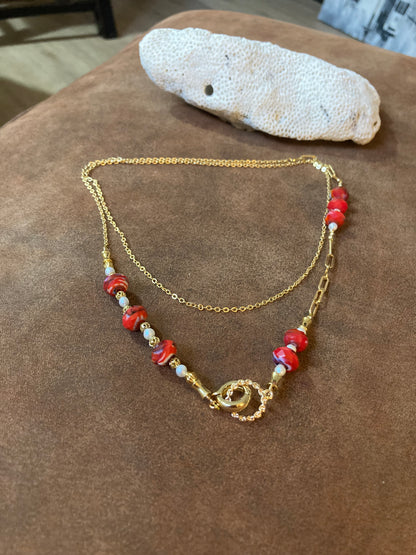 Unique Design Interchangeable Freshwater Pearl Czech Beads Long Necklace