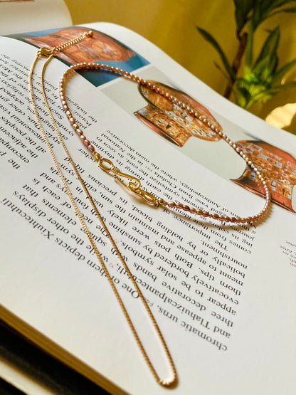 Premium Purple Freshwater Pearl Layered Golden Choker Necklace Set