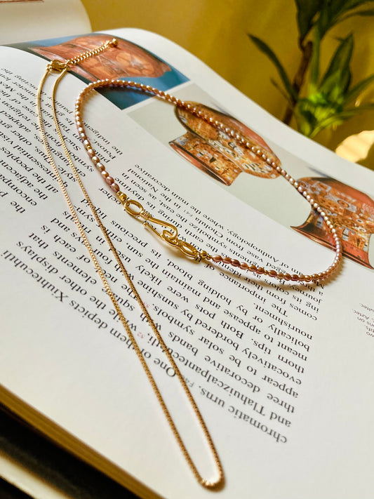 Premium Purple Freshwater Pearl & Golden Choker Necklace Set