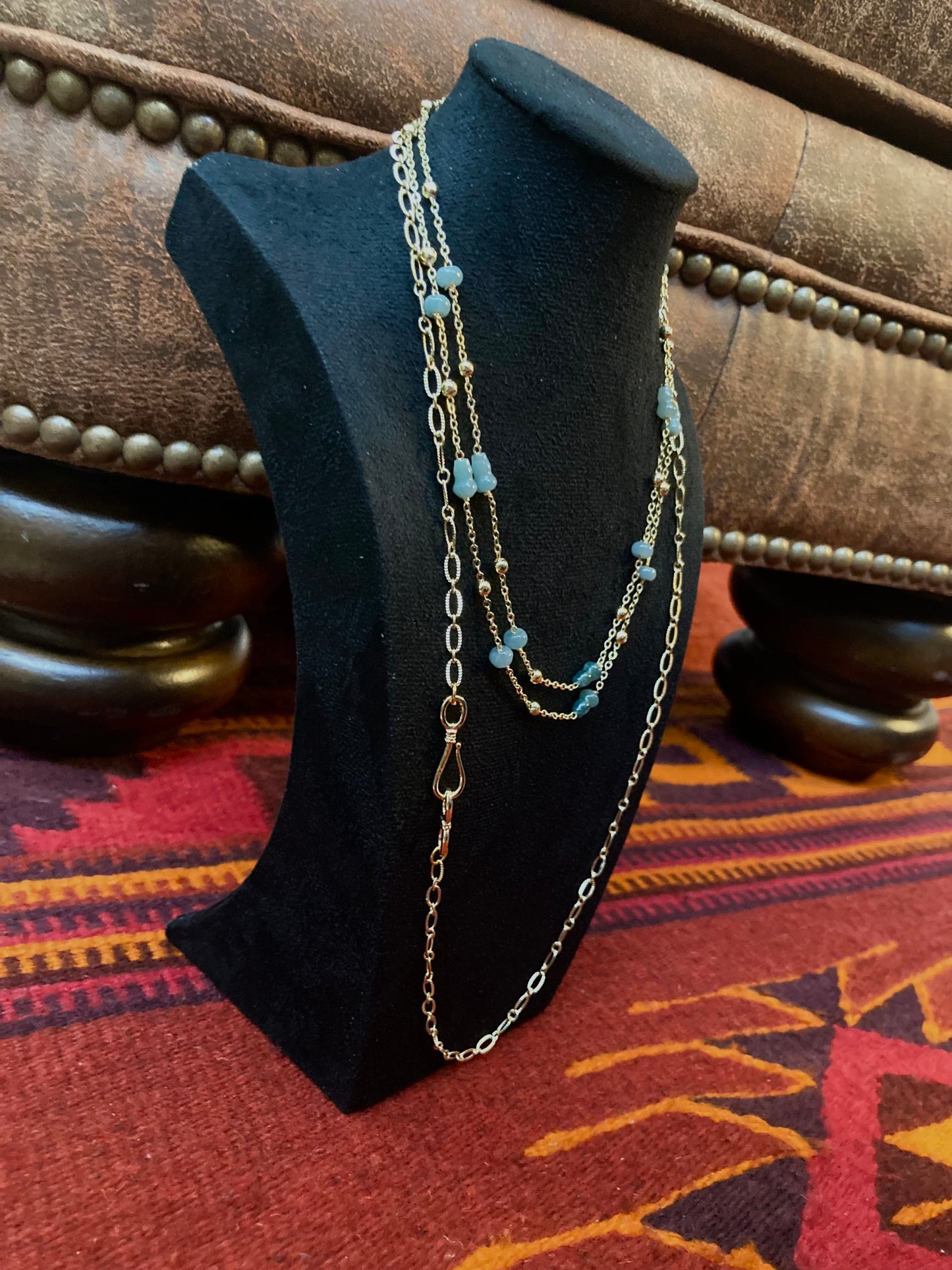 Lillian • Interchangeable 8+ways to style Beads Choker/Long necklace /Badge Chain