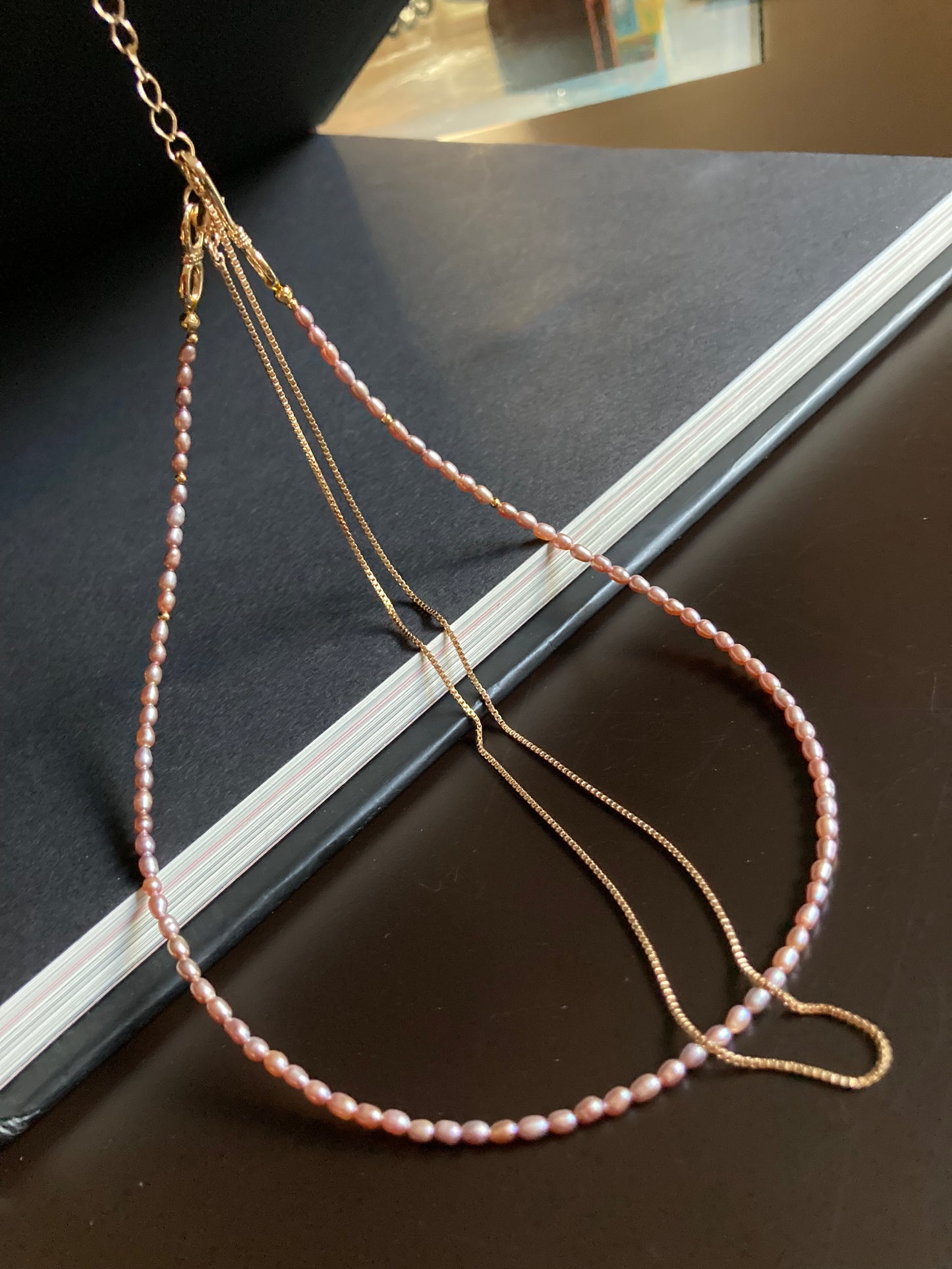 Premium Purple Freshwater Pearl Layered Golden Choker Necklace Set