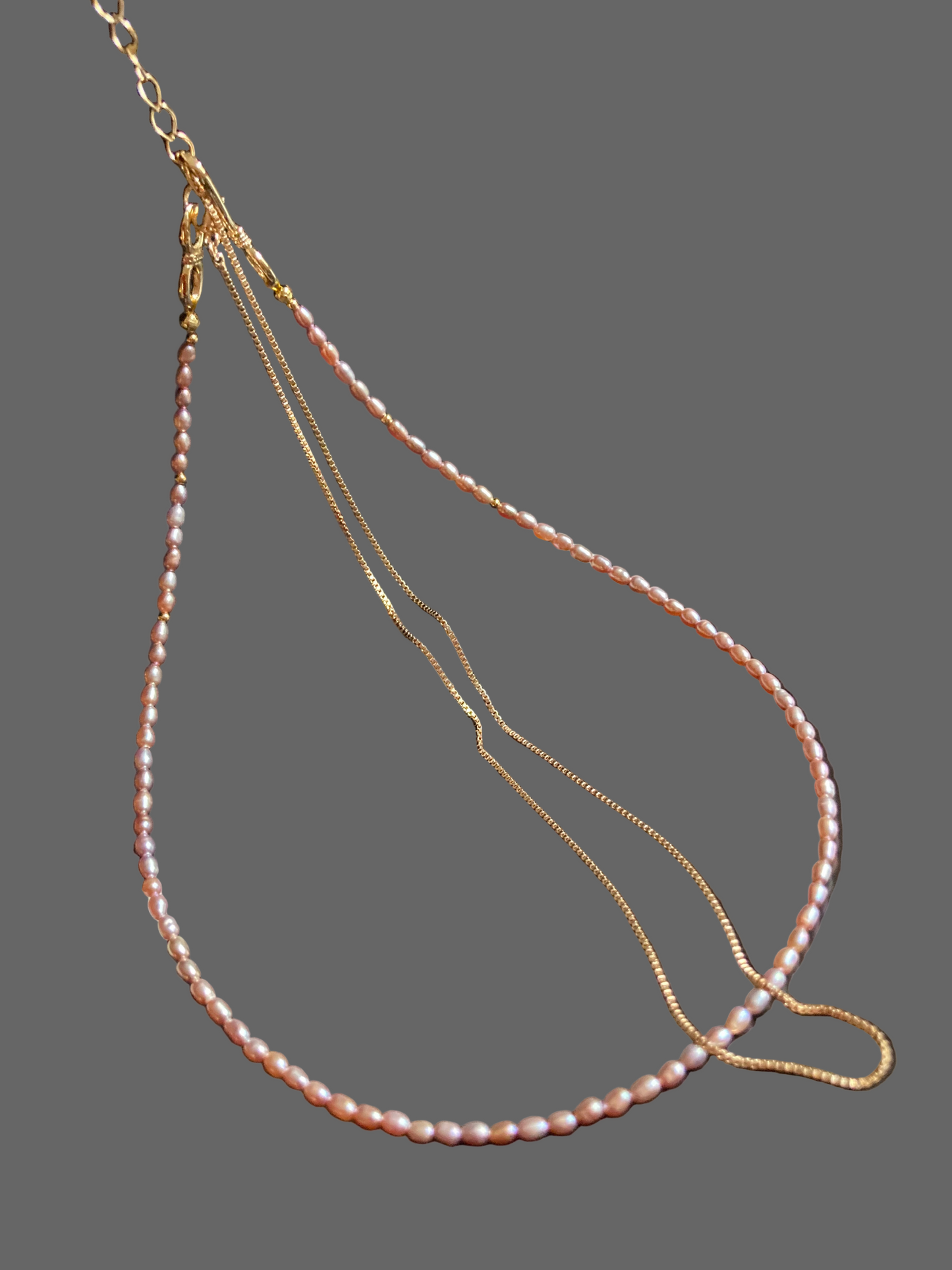 Premium Purple Freshwater Pearl Layered Golden Choker Necklace Set