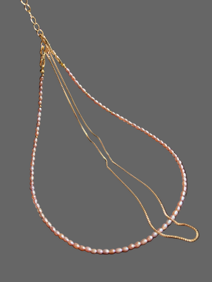 Premium Purple Freshwater Pearl Layered Golden Choker Necklace Set