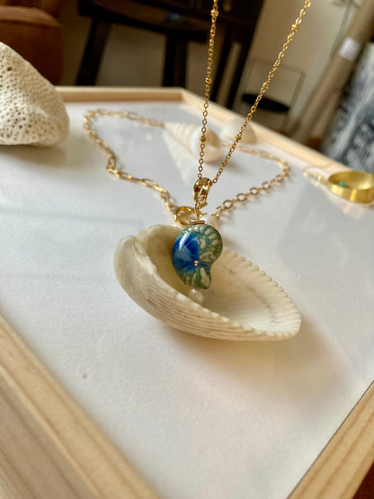 Fun Chic 6+Way to Style Interchangeable Double Layer Golden Necklace with Natural Freshwater Pearl & Ceramic Shell Charm