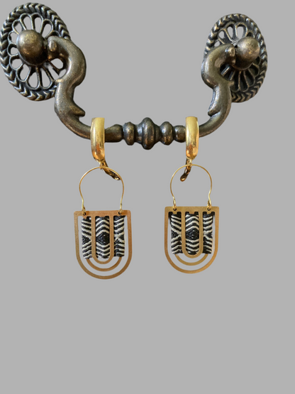 Debbie•Aztec-Unique Design Golden Geometric Earrings