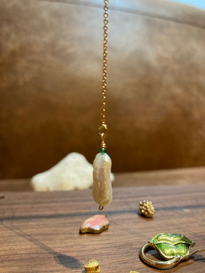 Unique Design Freshwater Pearl Gemstone Threader Earrings