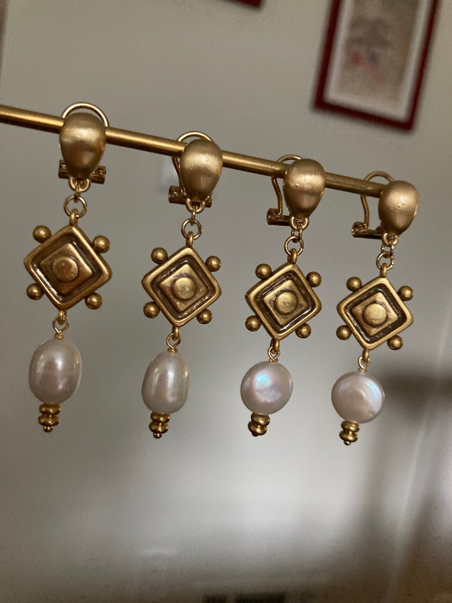 Freshwater Pearls Gold Stud Earrings (Copy)