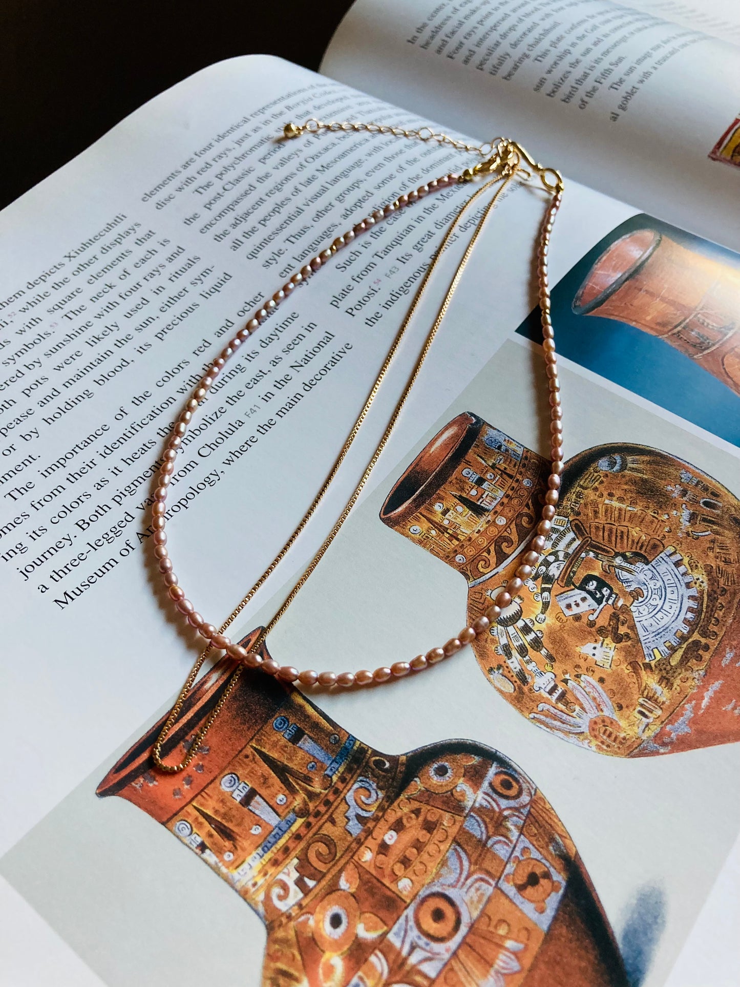 Premium Purple Freshwater Pearl Layered Golden Choker Necklace Set