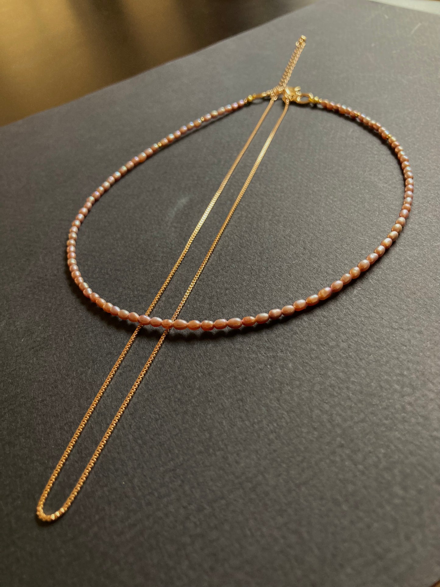 Premium Purple Freshwater Pearl Layered Golden Choker Necklace Set