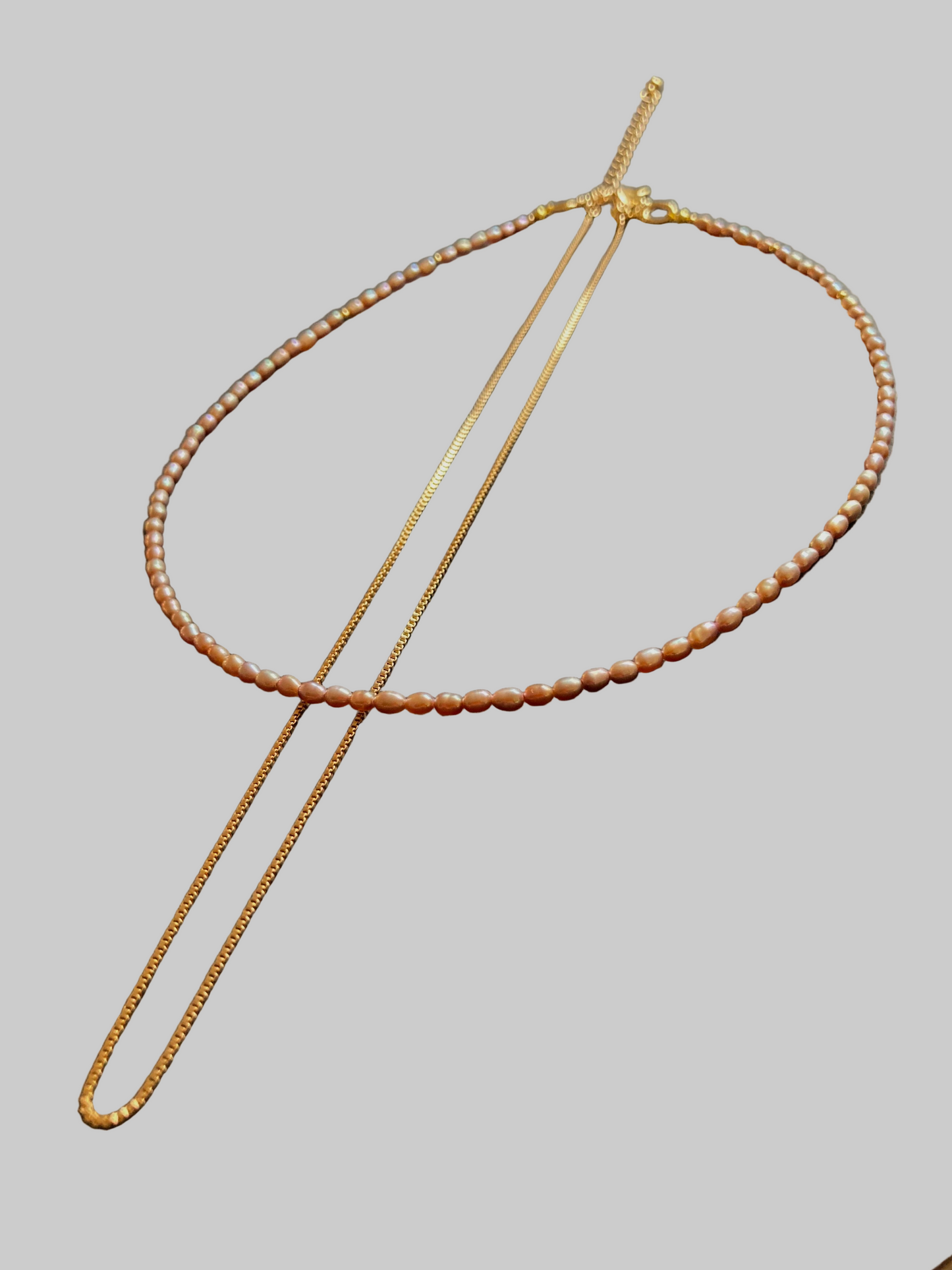 Premium Purple Freshwater Pearl Layered Golden Choker Necklace Set