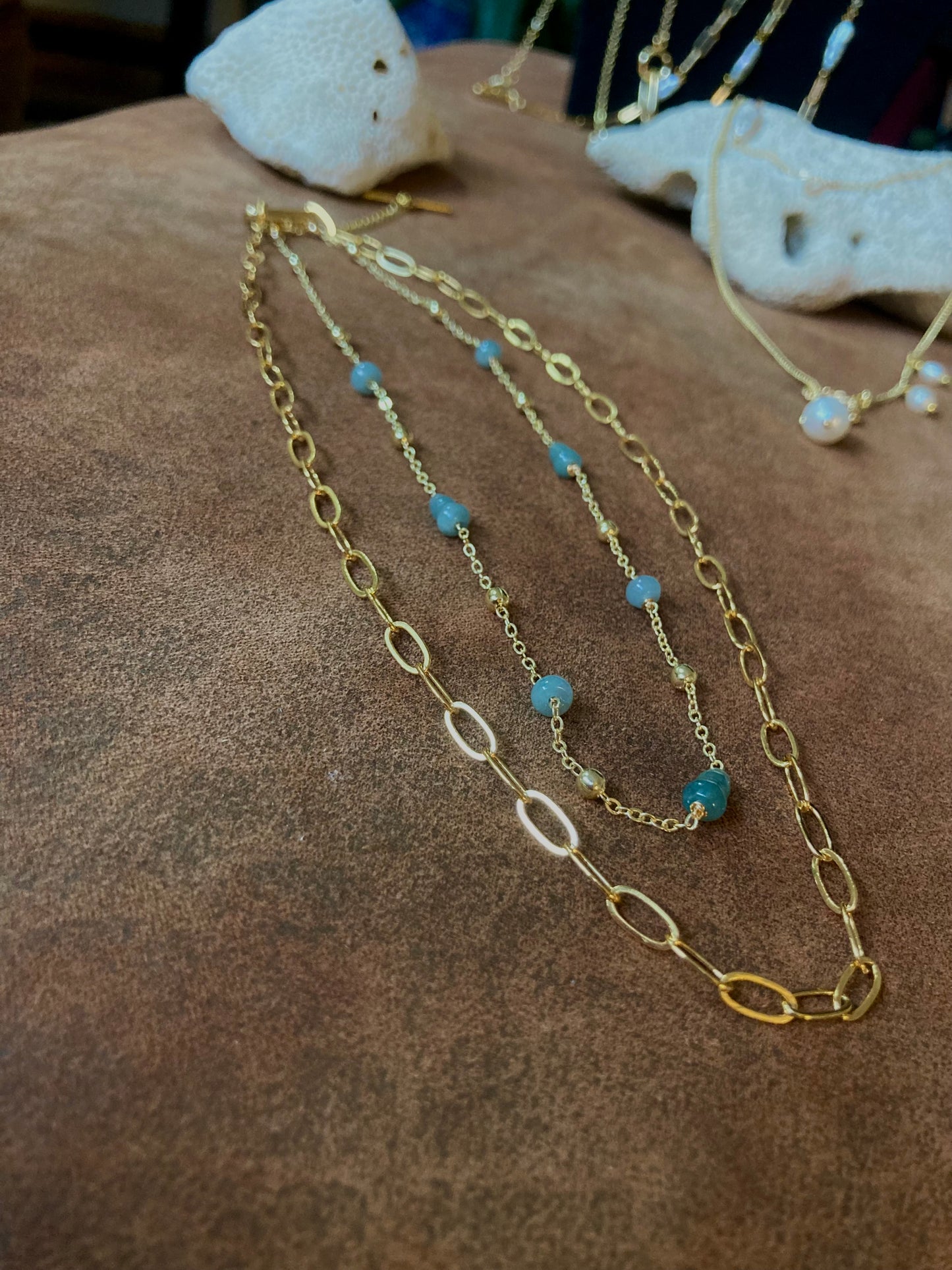 Lillian • Interchangeable 8+ways to style Beads Choker/Long necklace /Badge Chain