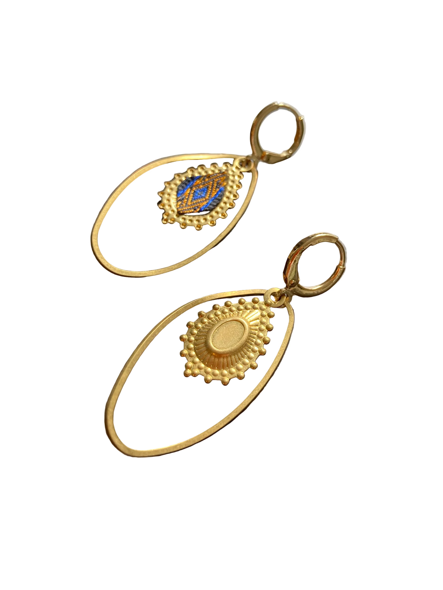 Aztec-Golden Contemporary Design Dangling Earrings